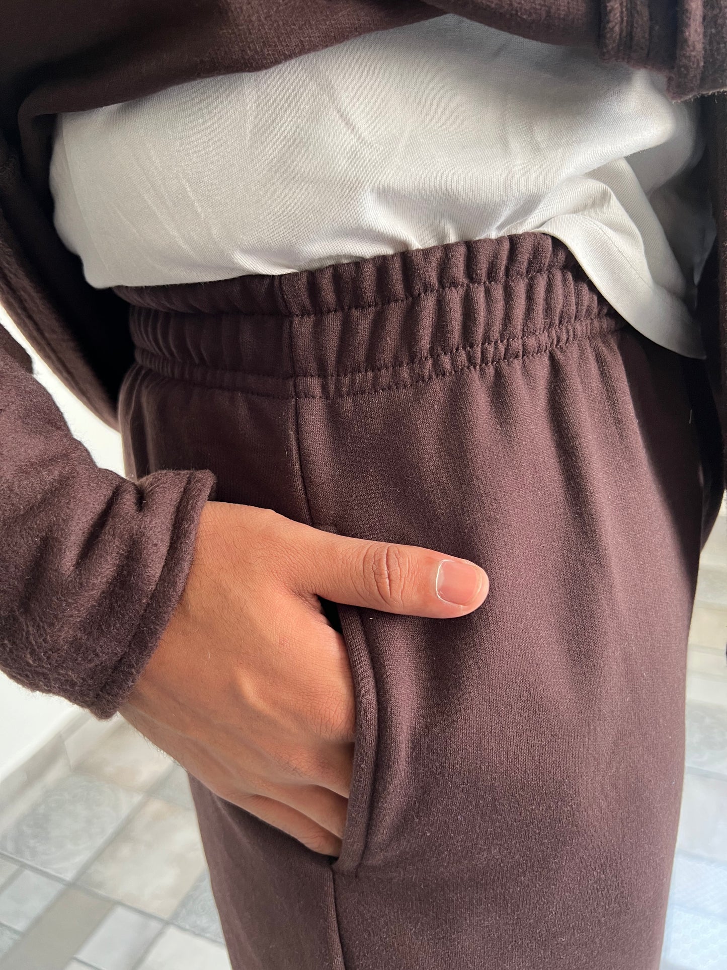 Cotton Fleece Brown Unisex Co-ord