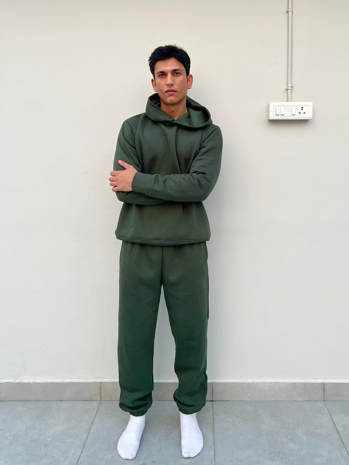 Cotton Fleece Unisex Hoodie Set