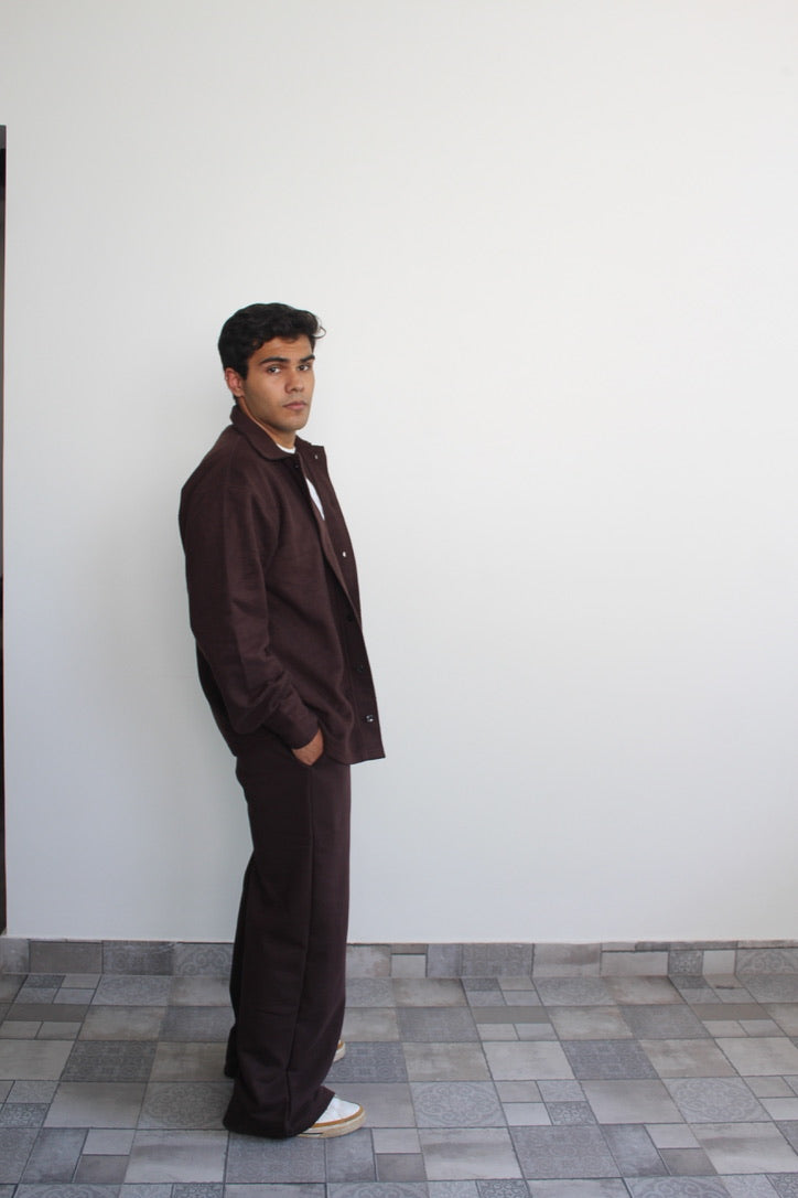 Cotton Fleece Brown Unisex Co-ord