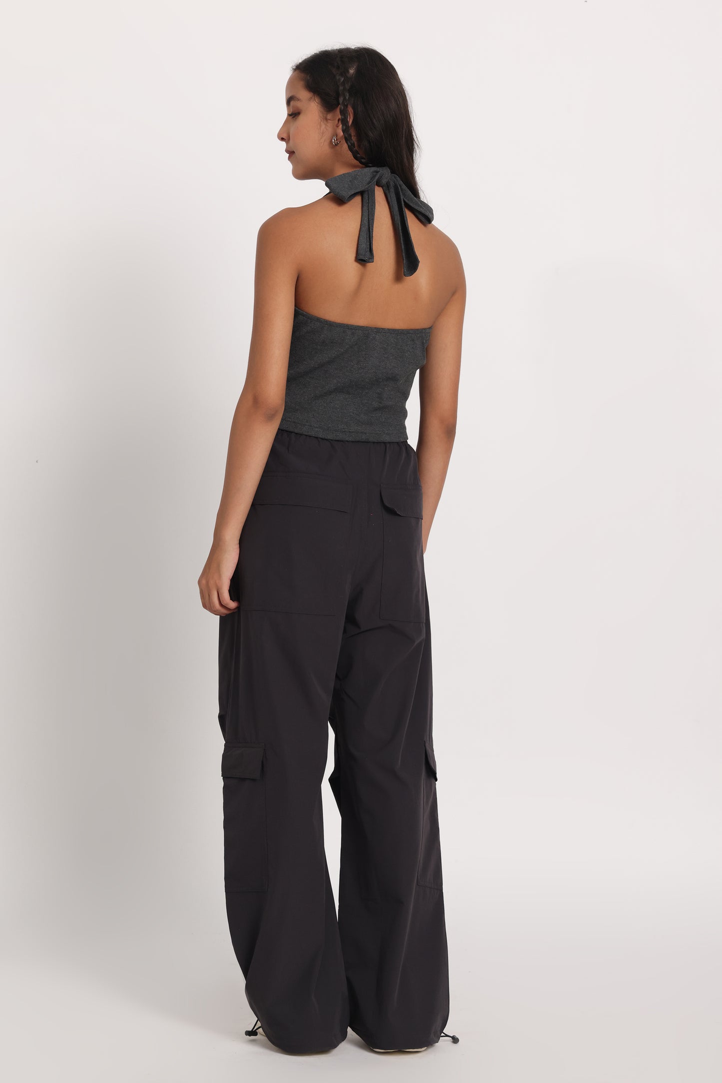Black Waistcoat Parachute Cargo Co-ord