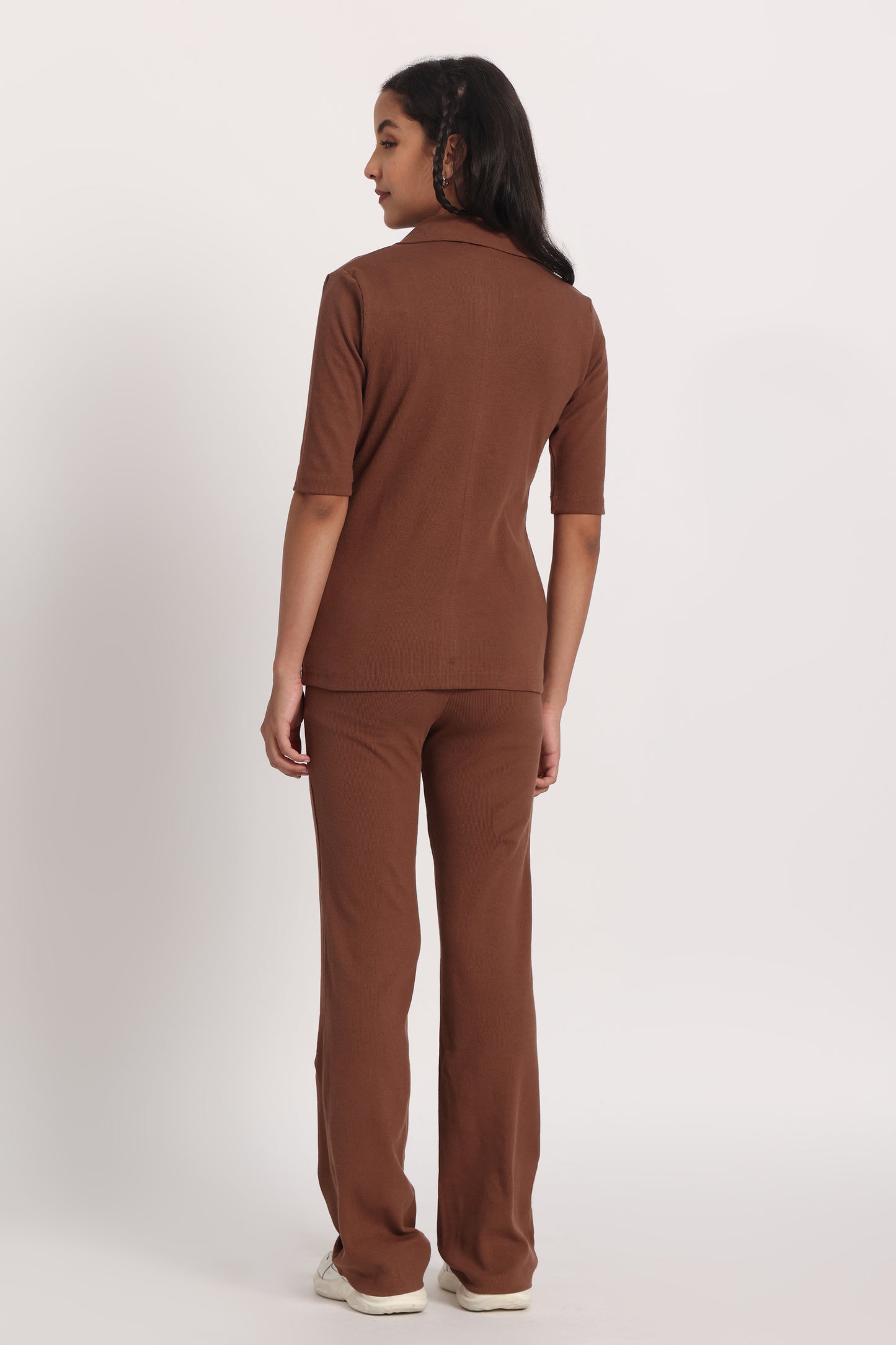 Brown Rib Long Co-ord