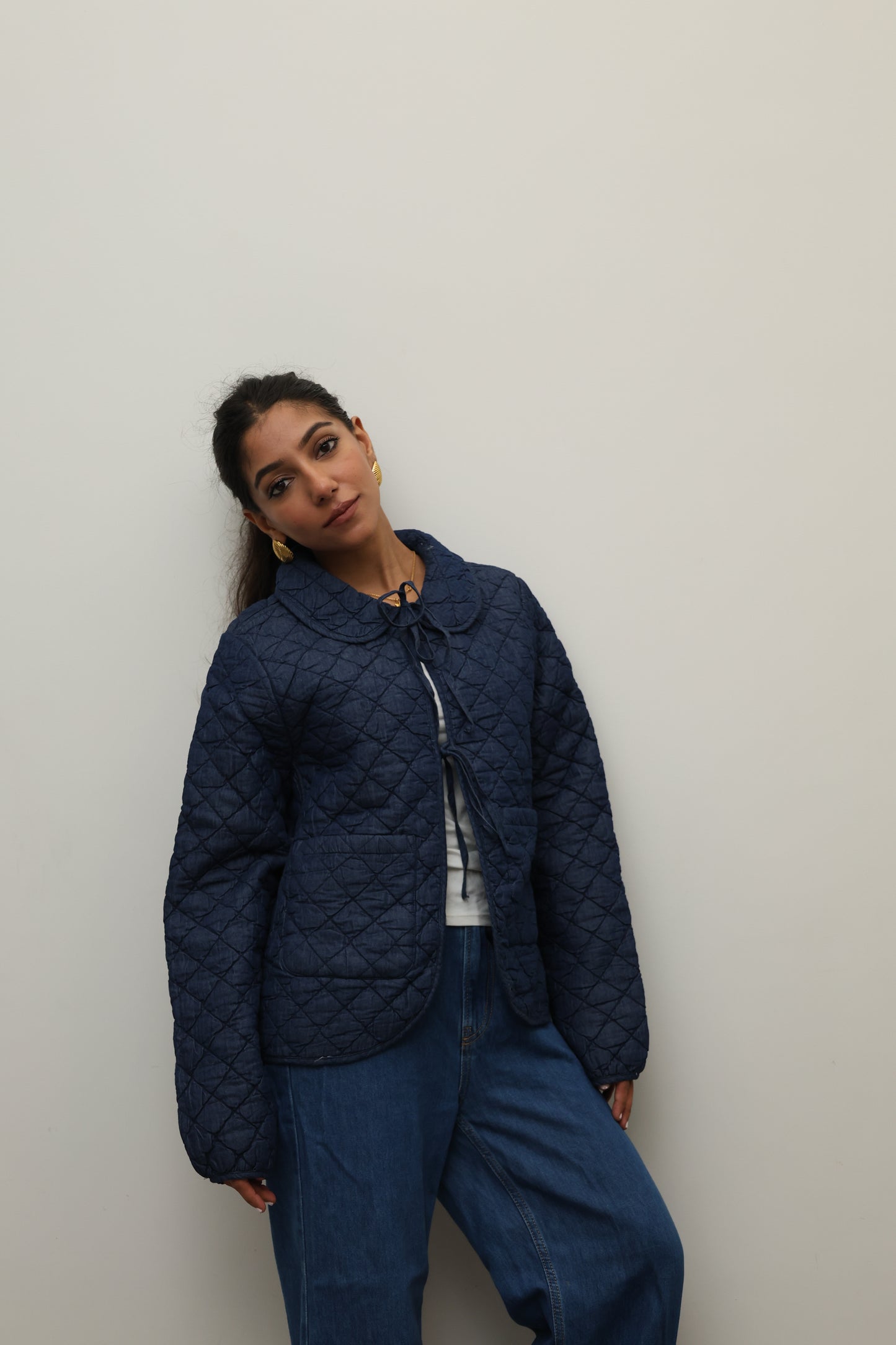 Scandi Bow Quilted Jacket