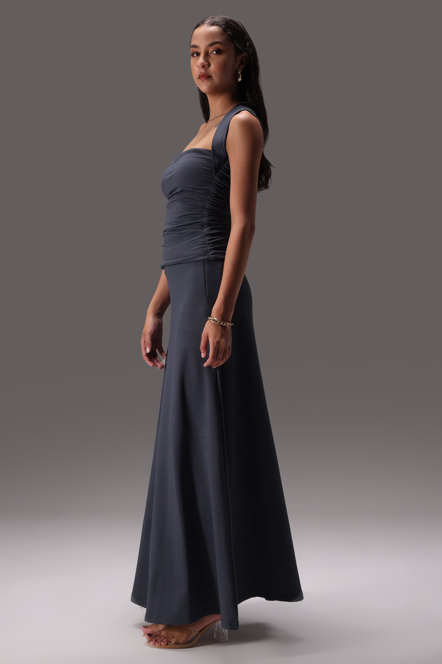 Seamless Ruched Cotton Elastane Skirt set