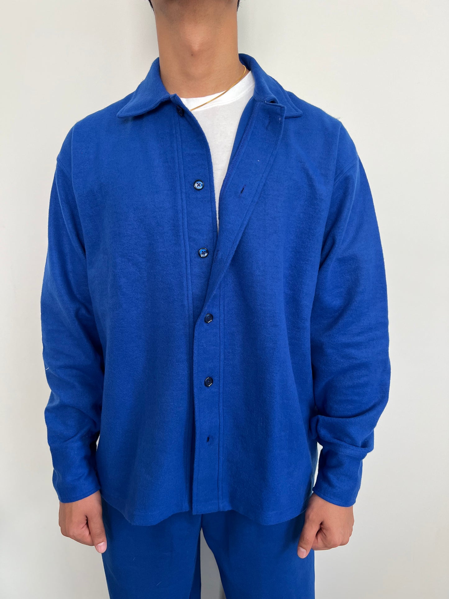 Cotton Fleece Electric Blue Unisex Co-ord