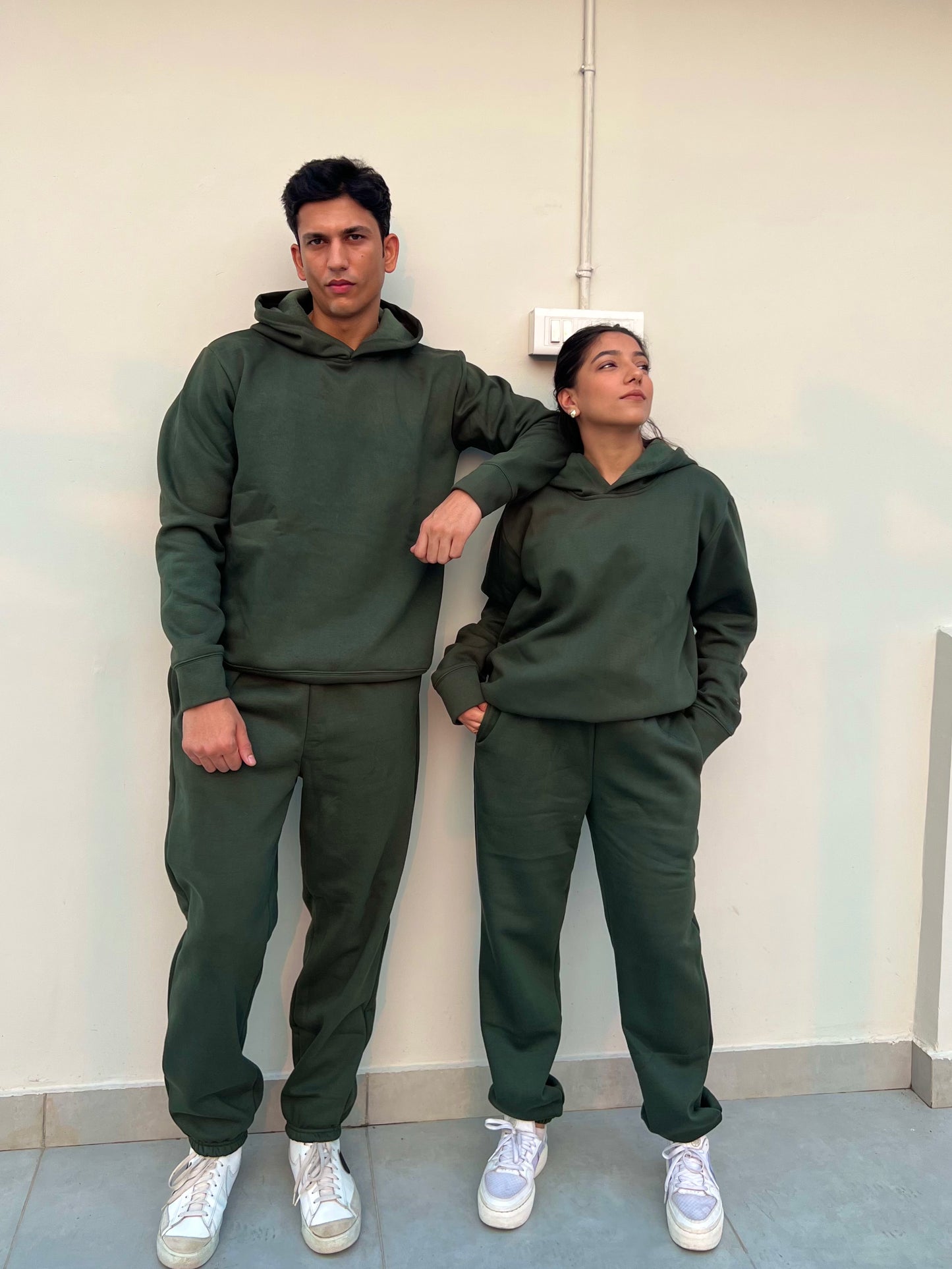 Cotton Fleece Unisex Hoodie Set