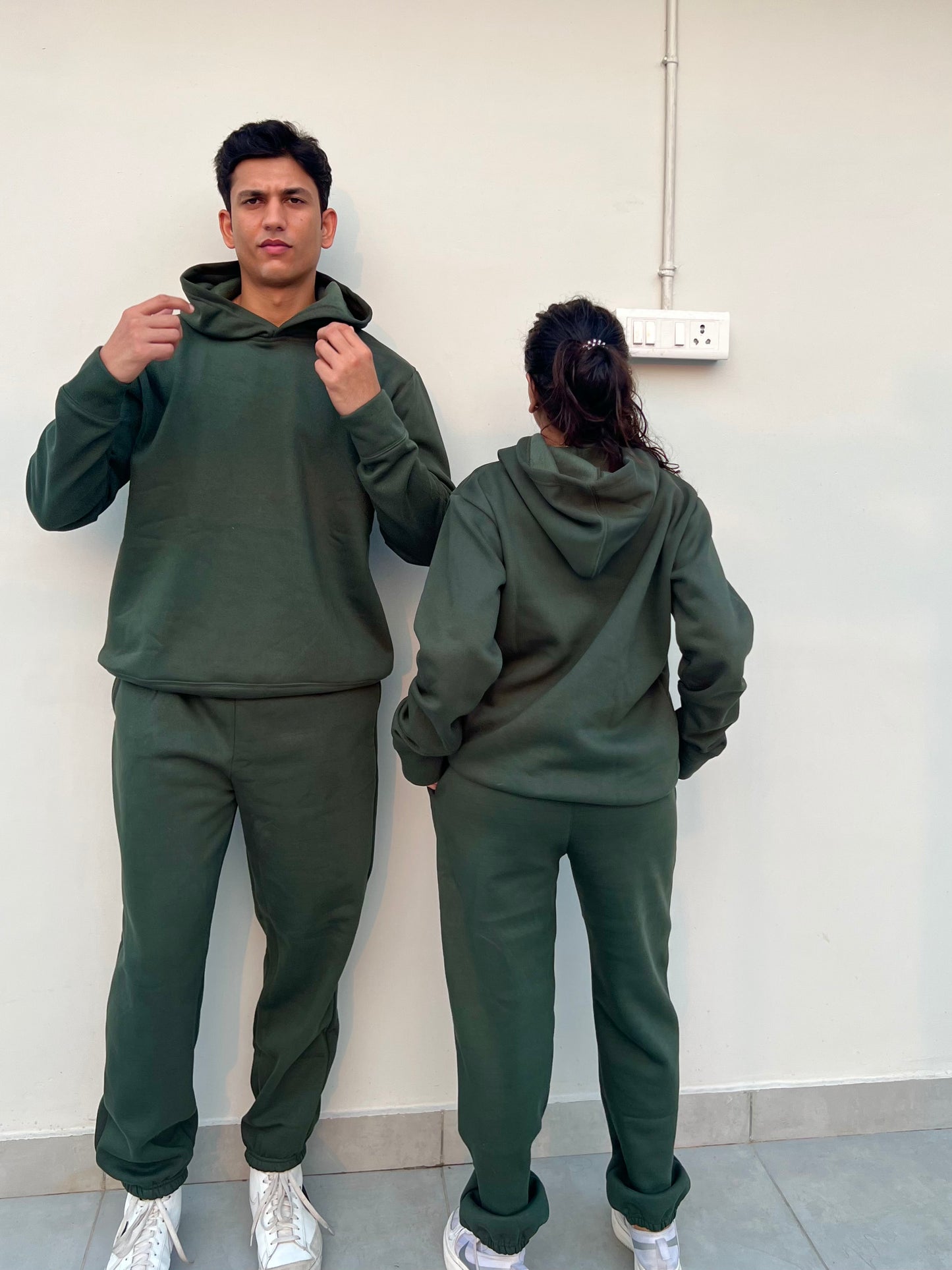 Cotton Fleece Unisex Hoodie Set