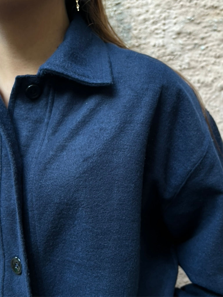 Cotton Fleece Navy Blue Co-ord