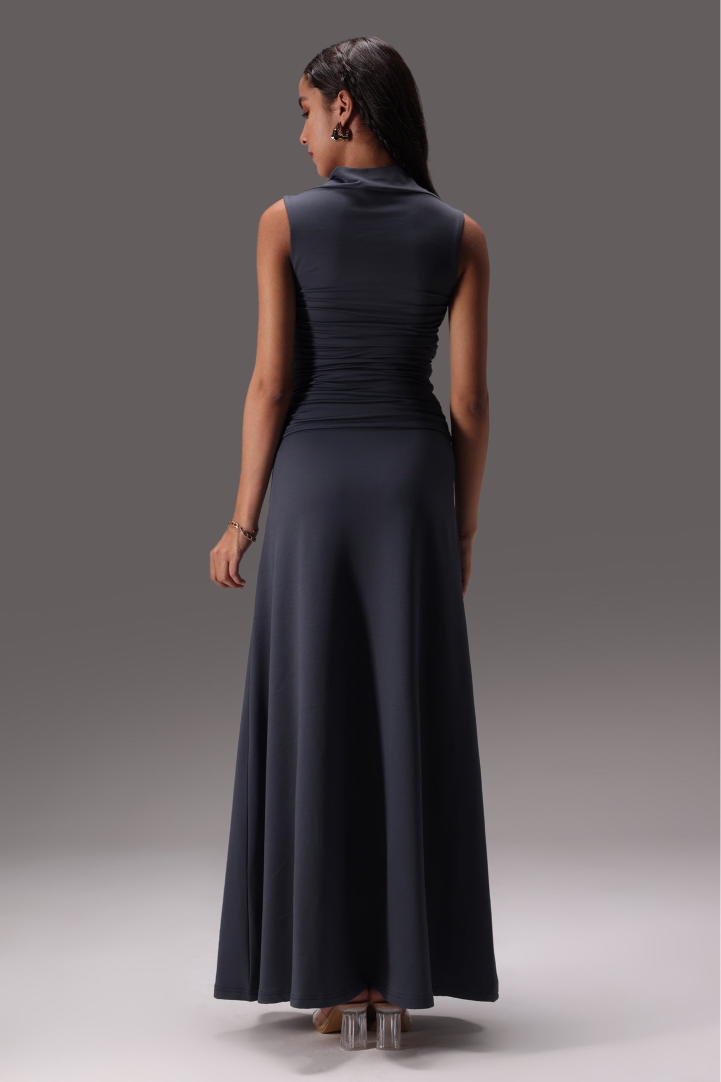Seamless Ruched Cotton Elastane Skirt set