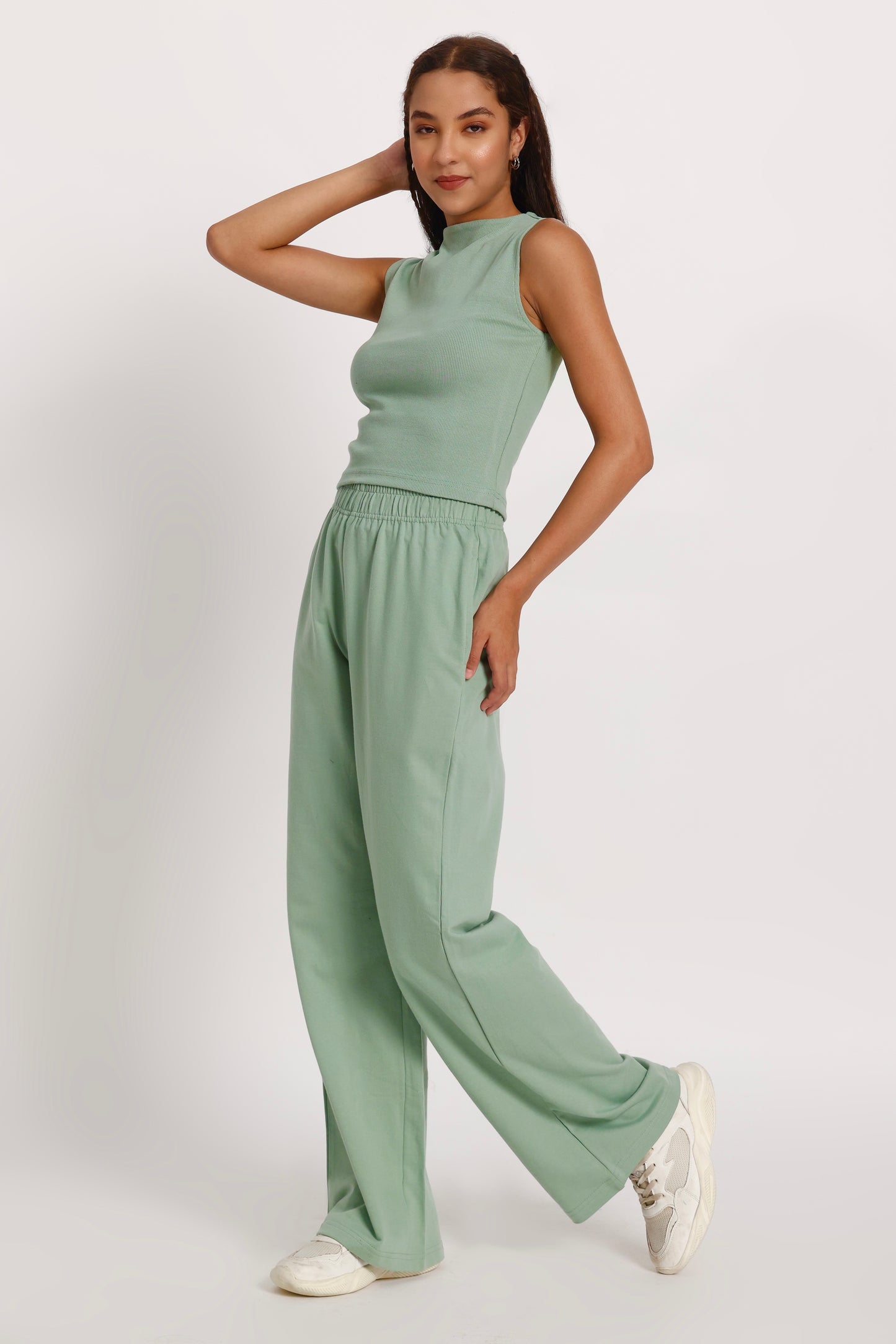 Mint Green Sleeve-Less Terry Set