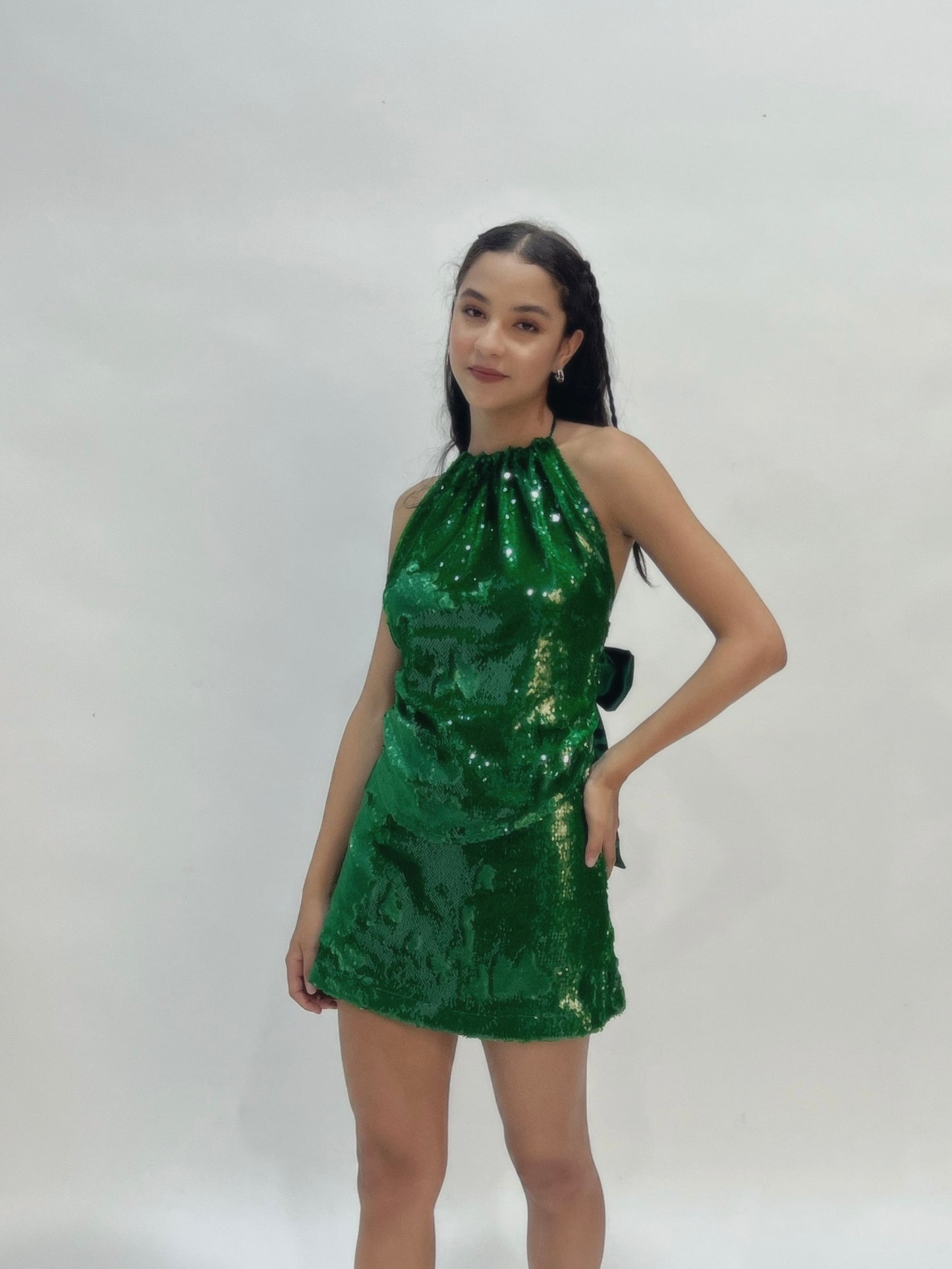 Emerald Green Water Sequin SKIRT & TOP SET