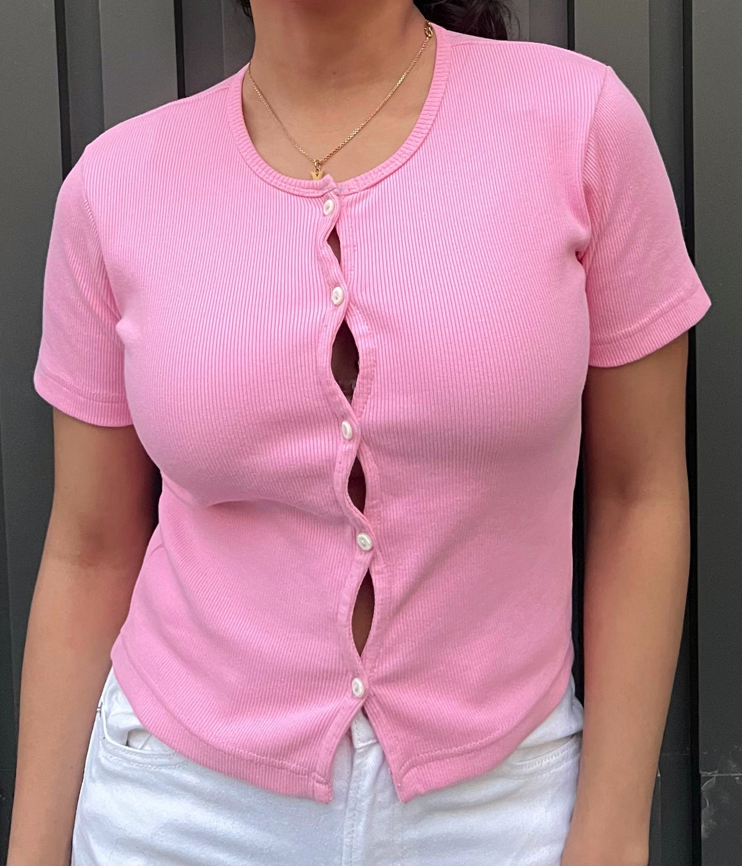 Light Pink Cotton Rib Top