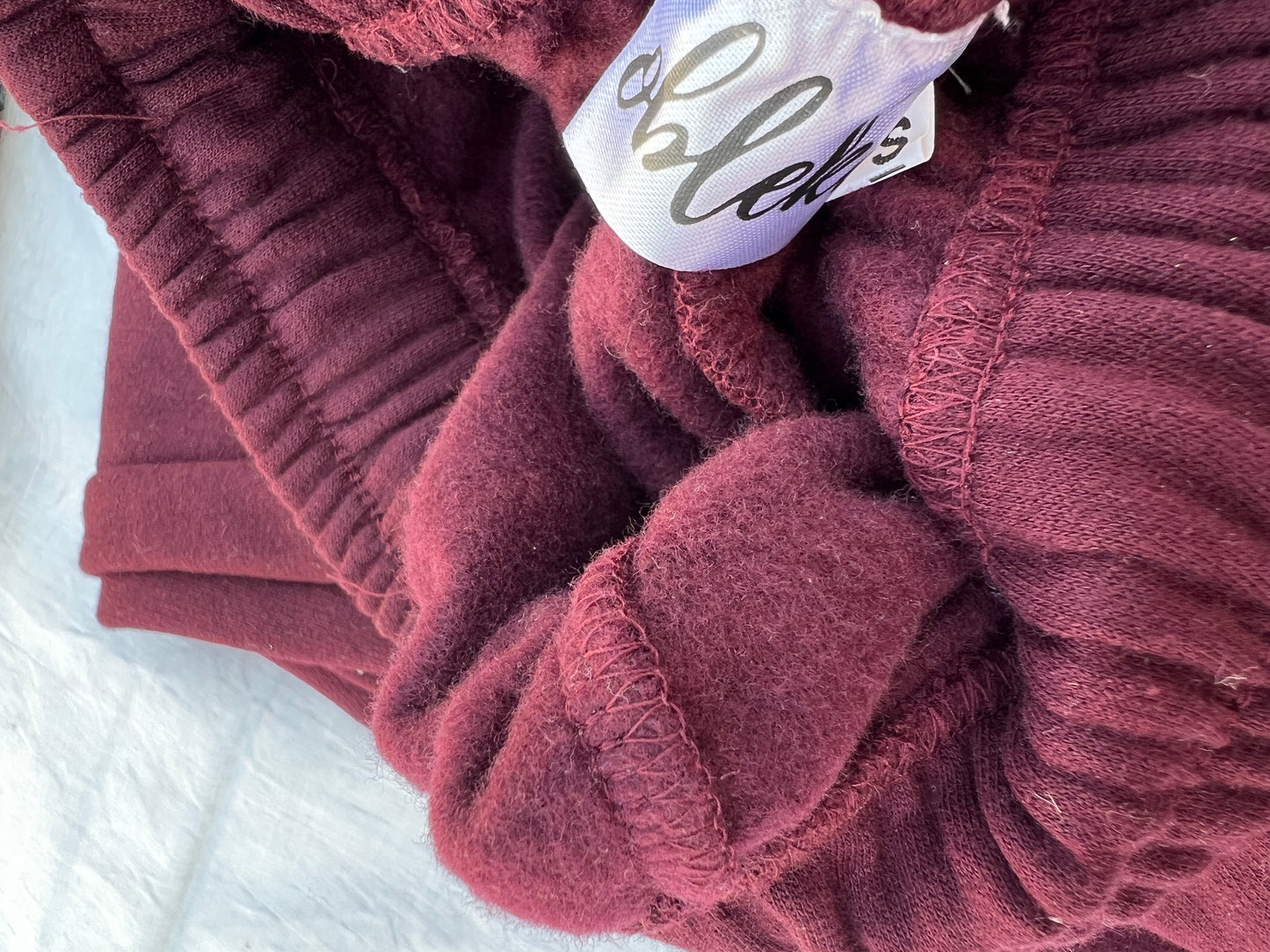 Cotton Fleece Wine Jogger Set