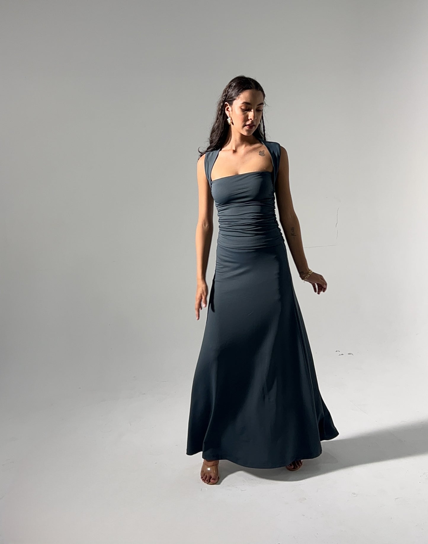 Seamless Ruched Cotton Elastane Skirt set