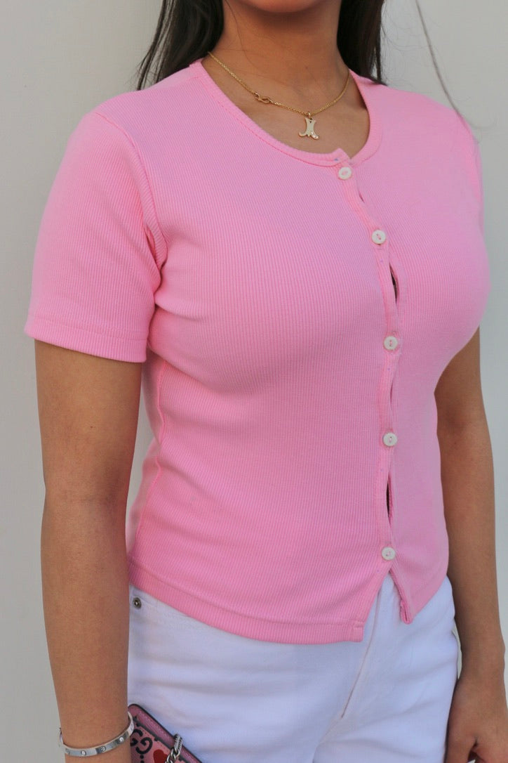 Light Pink Cotton Rib Top