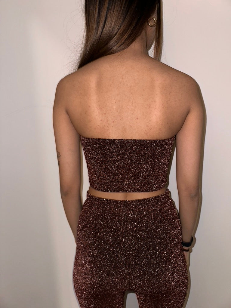 Brown Cotton Shimmer Tube Set