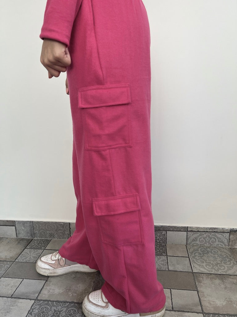 Cotton Fleece Pink Crop set