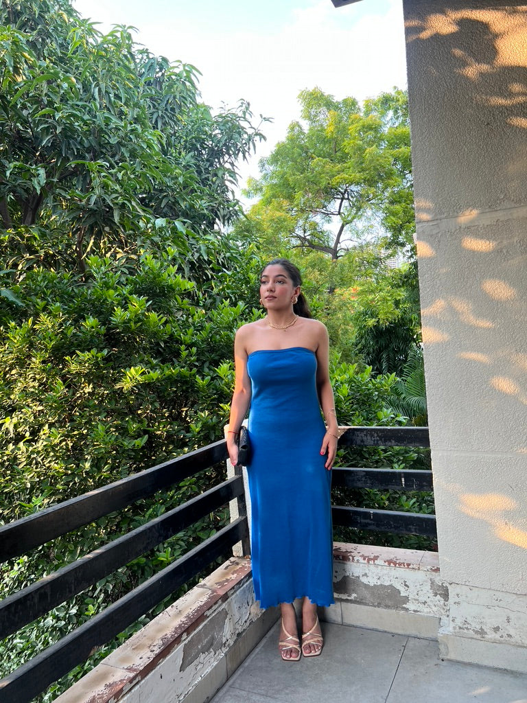 Tube Electric Blue Dress – Obleka.in