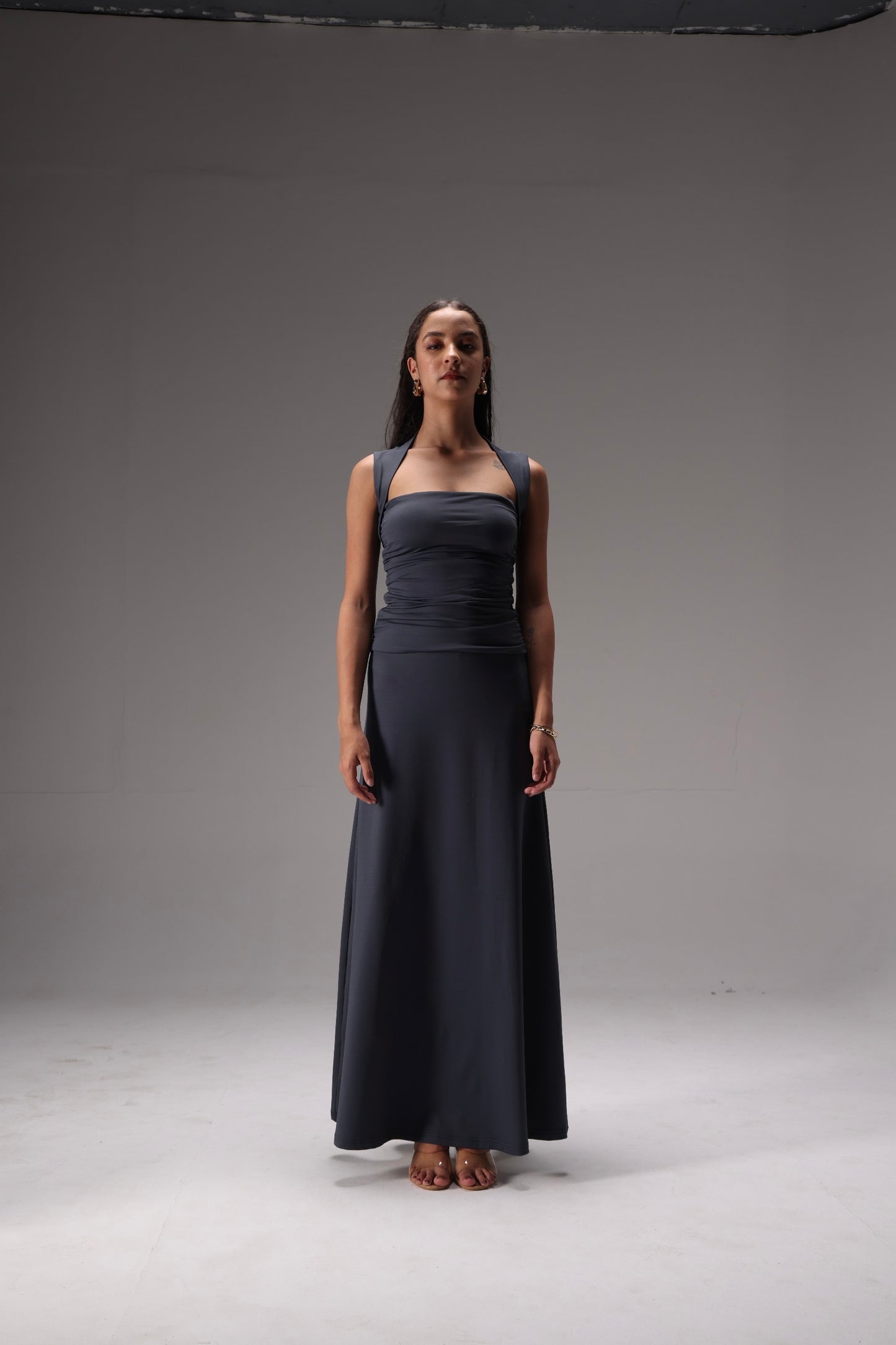 Seamless Ruched Cotton Elastane Skirt set