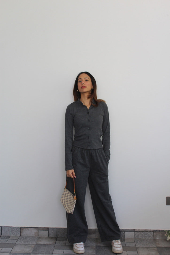 Cotton Fleece Grey Melange Set