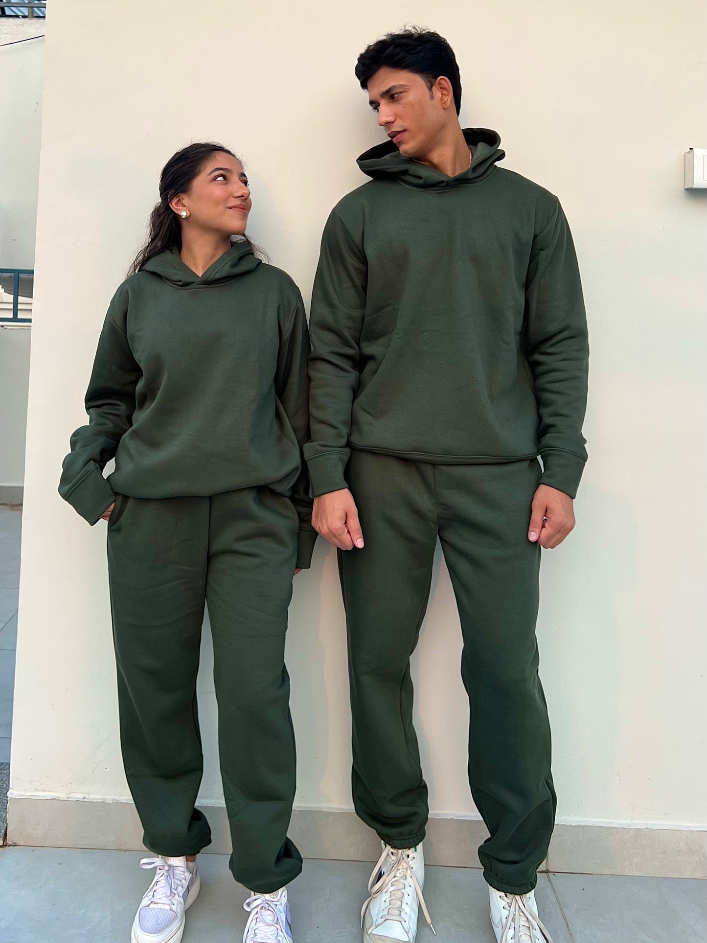 Cotton Fleece Unisex Hoodie Set