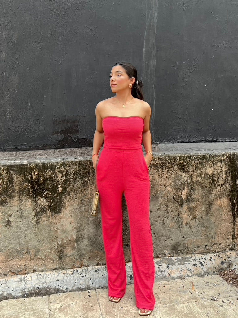 Fuchsia Pink Tube Pant Set