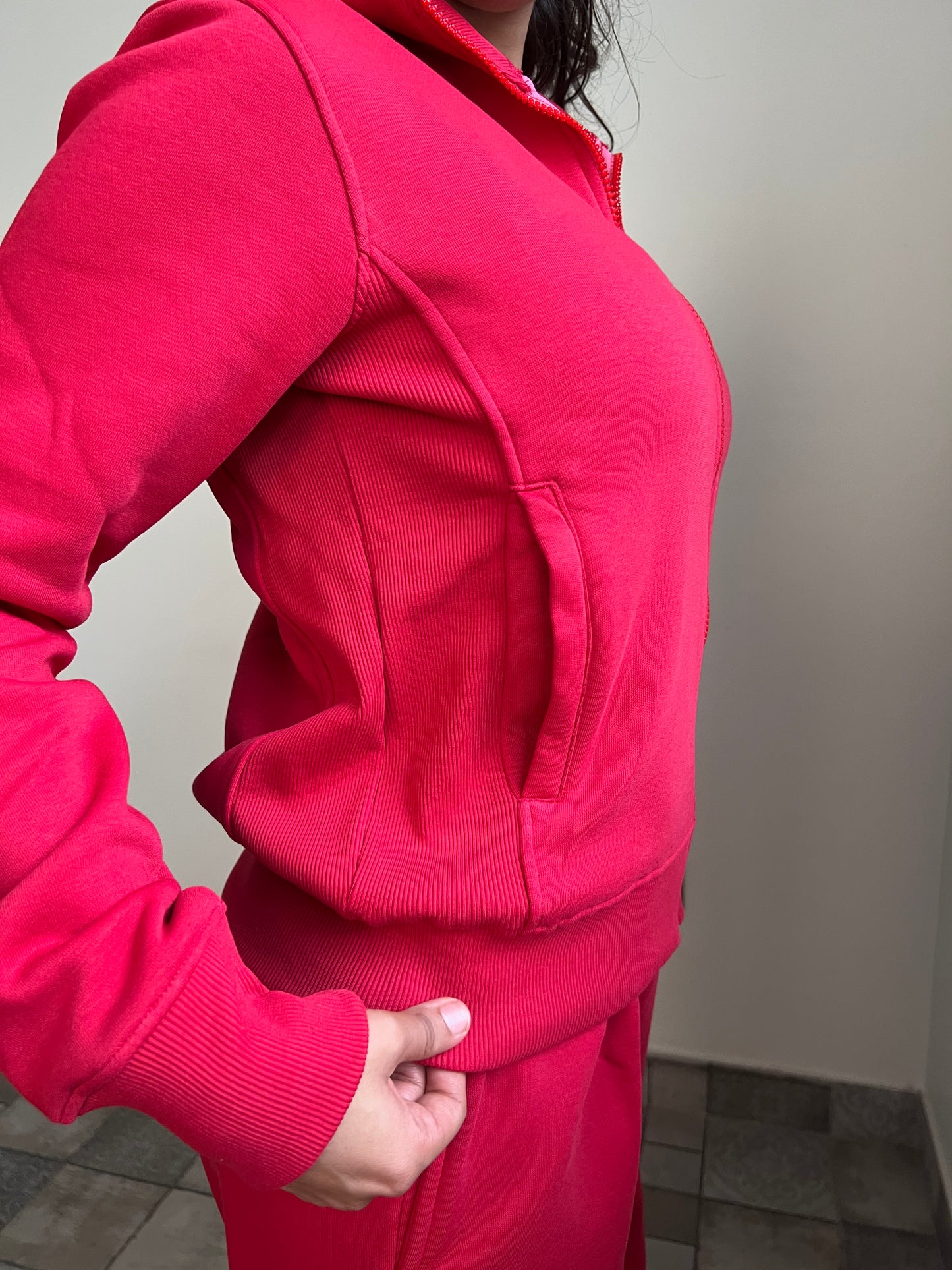 Fleece Red Zipper & Fleece Pants SET