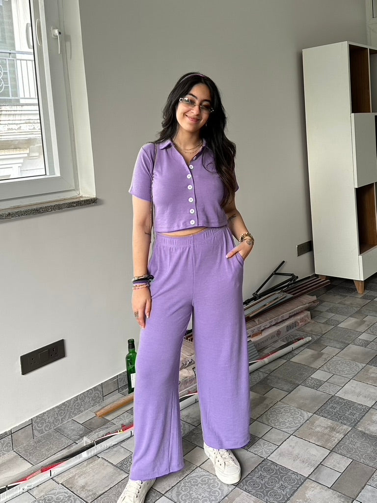 Very Peri Boxer Shirt Co-ord