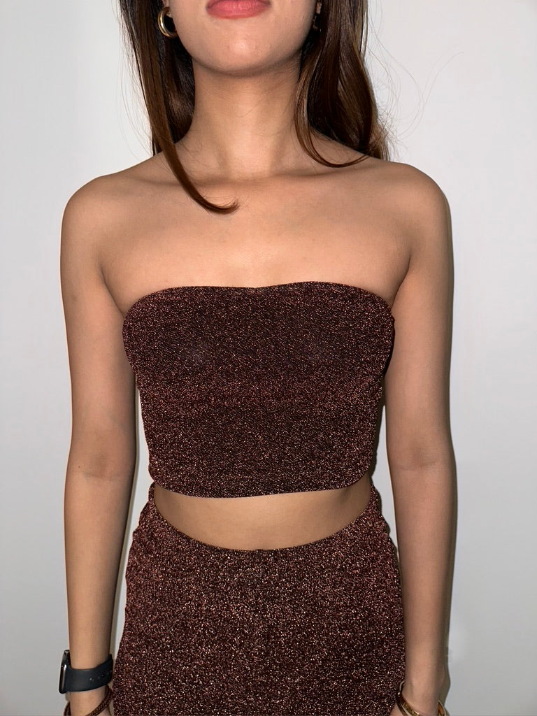 Brown Cotton Shimmer Tube Set
