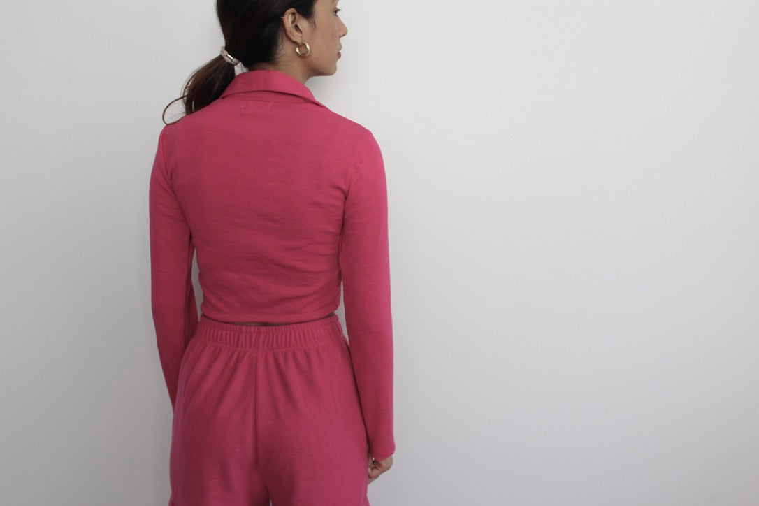 Cotton Fleece Pink Crop set