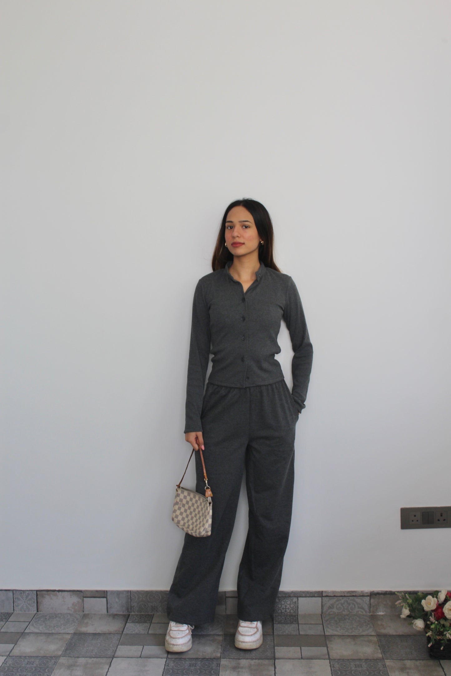 Cotton Fleece Grey Melange Set