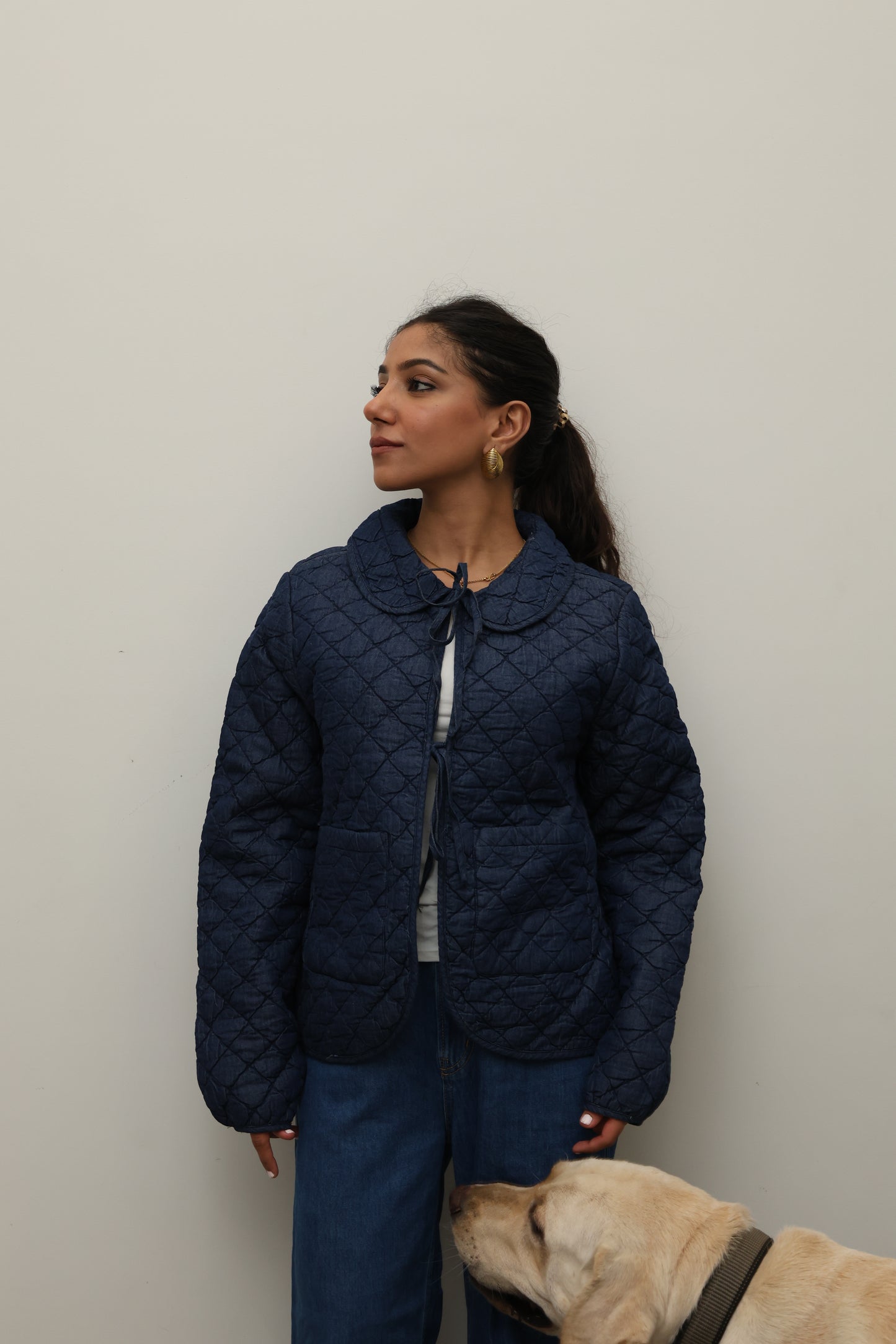 Scandi Bow Quilted Jacket