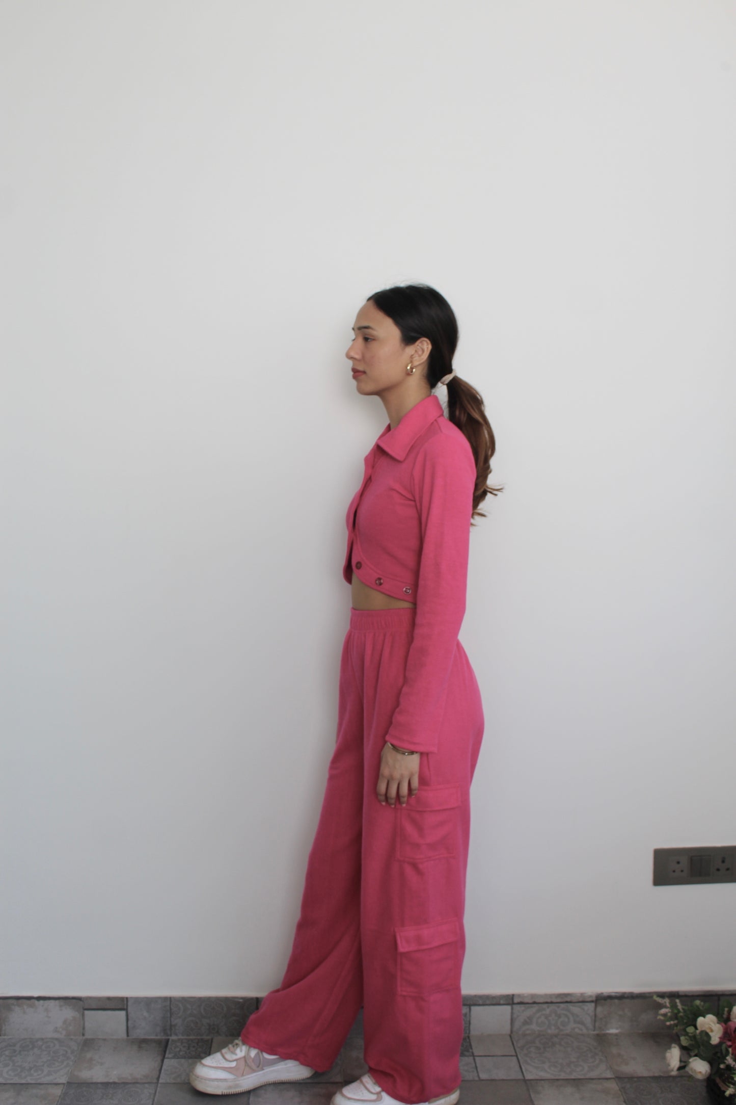 Cotton Fleece Pink Crop set