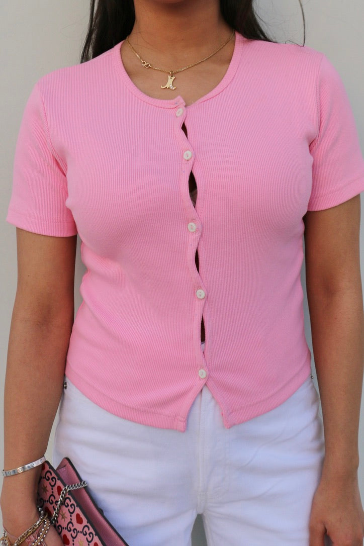 Light Pink Cotton Rib Top
