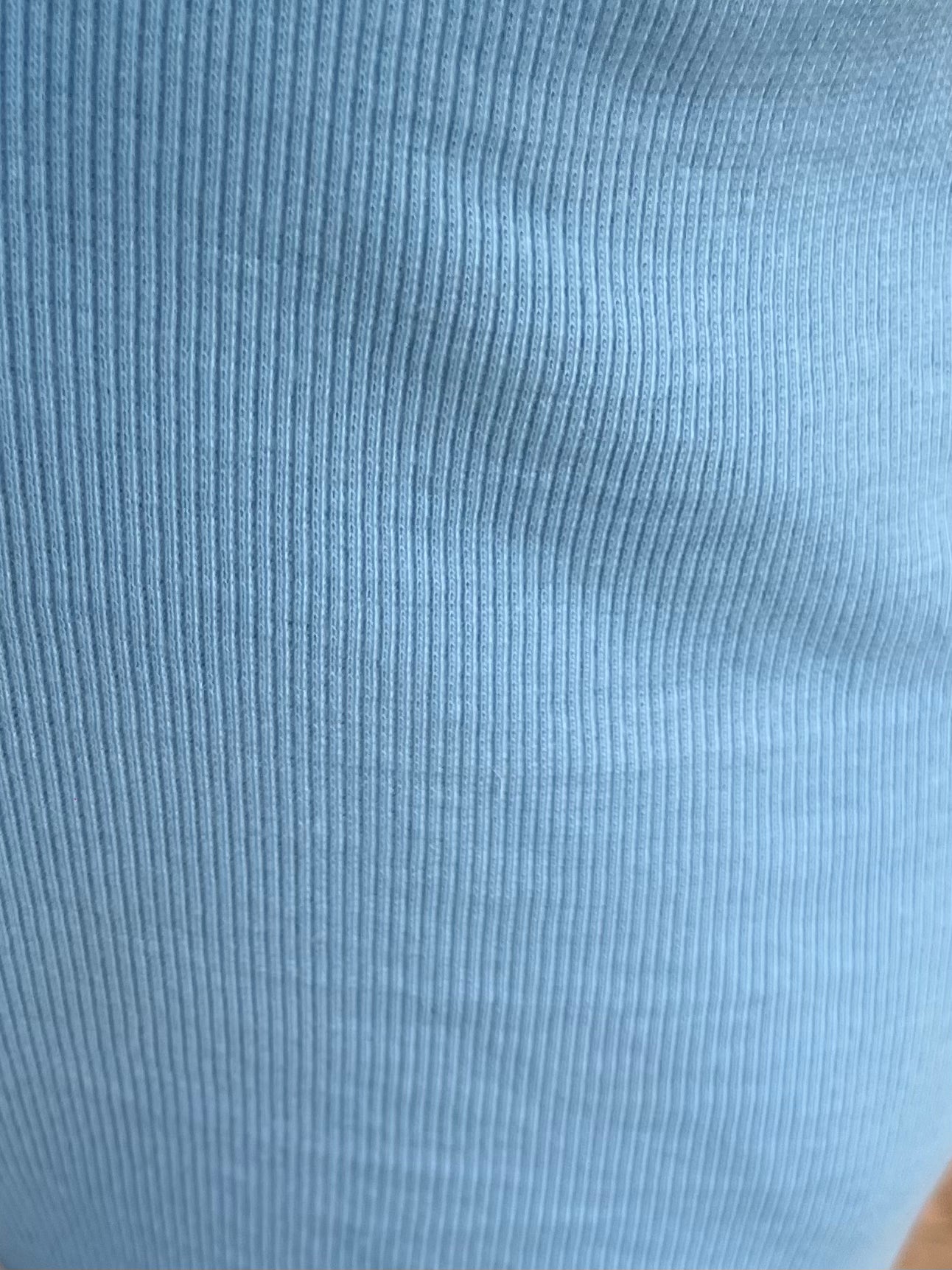 Sky Blue Rib Crop Set