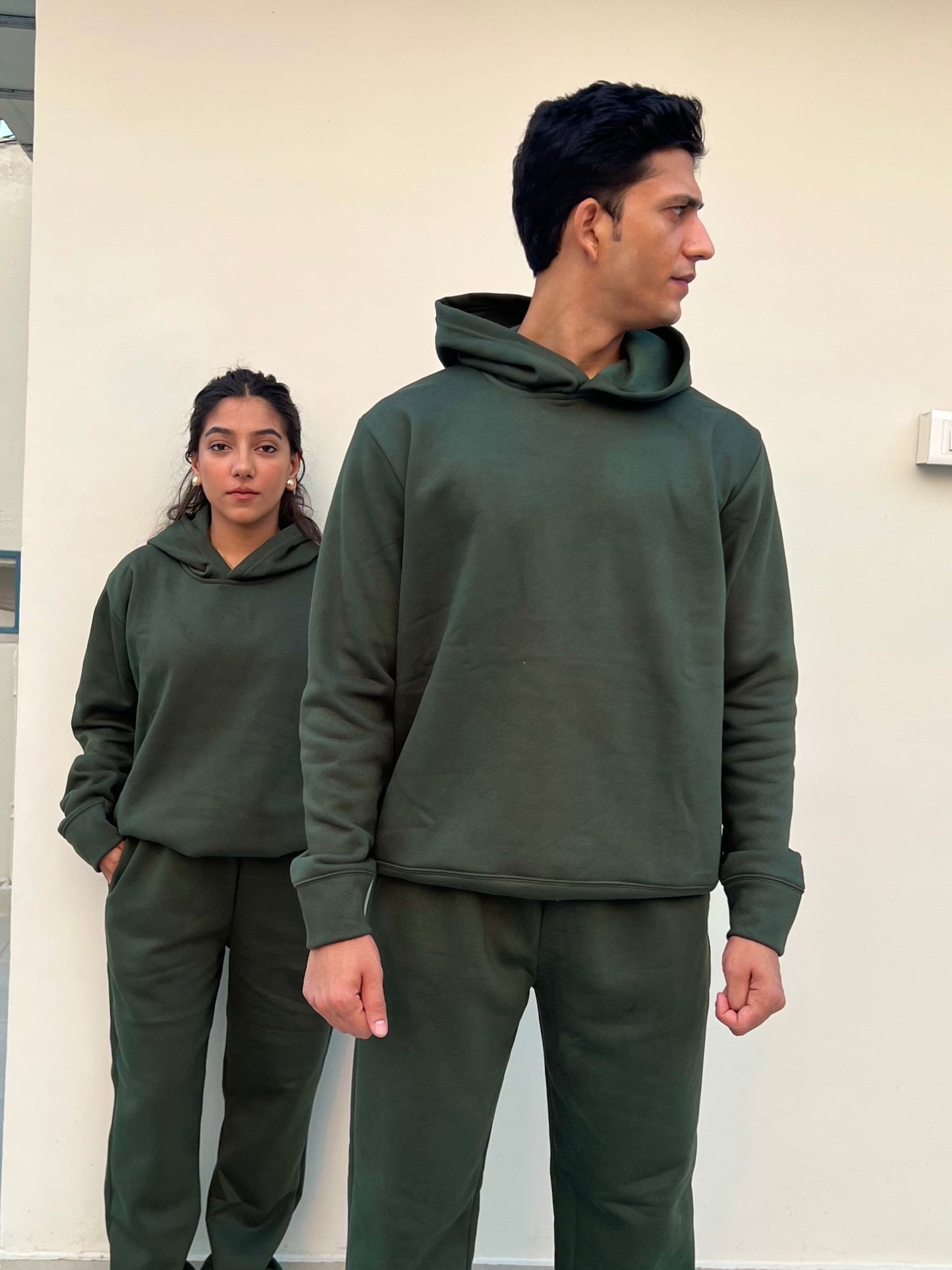 Cotton Fleece Unisex Hoodie Set