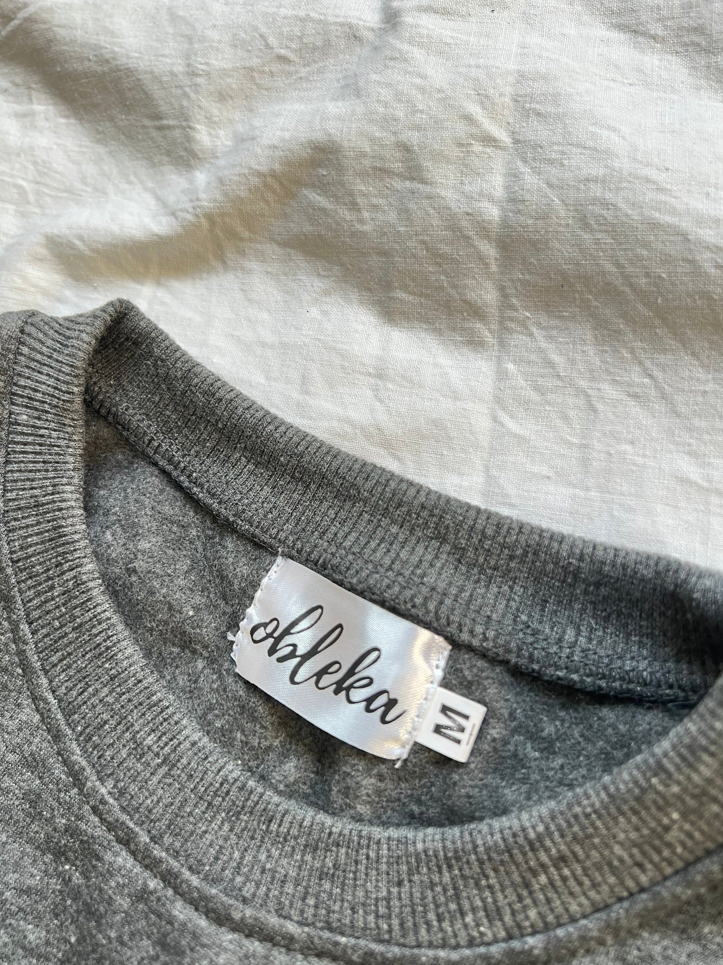 Cotton Fleece Sweatshirt Grey Melange Unisex Set