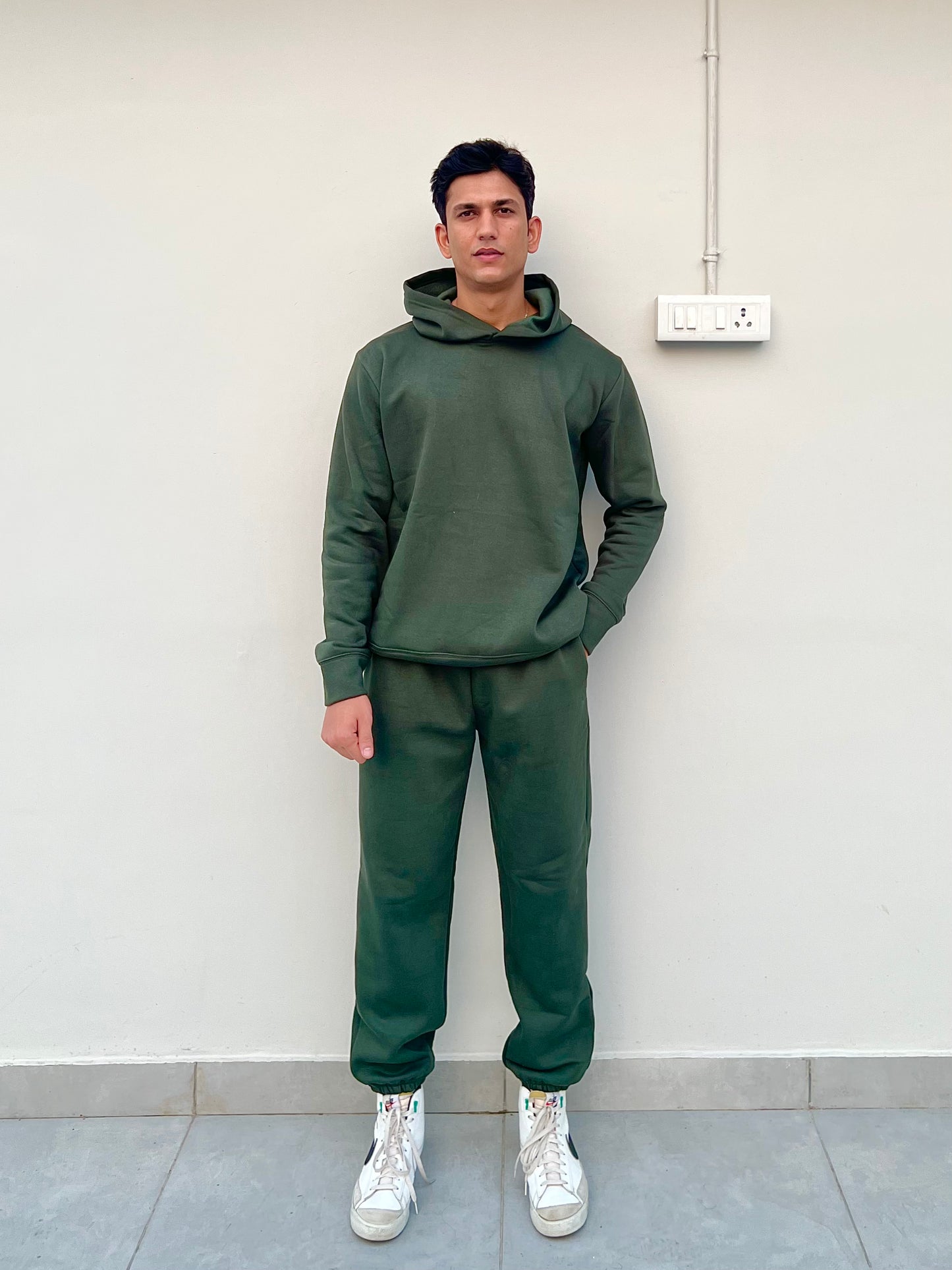 Cotton Fleece Unisex Hoodie Set
