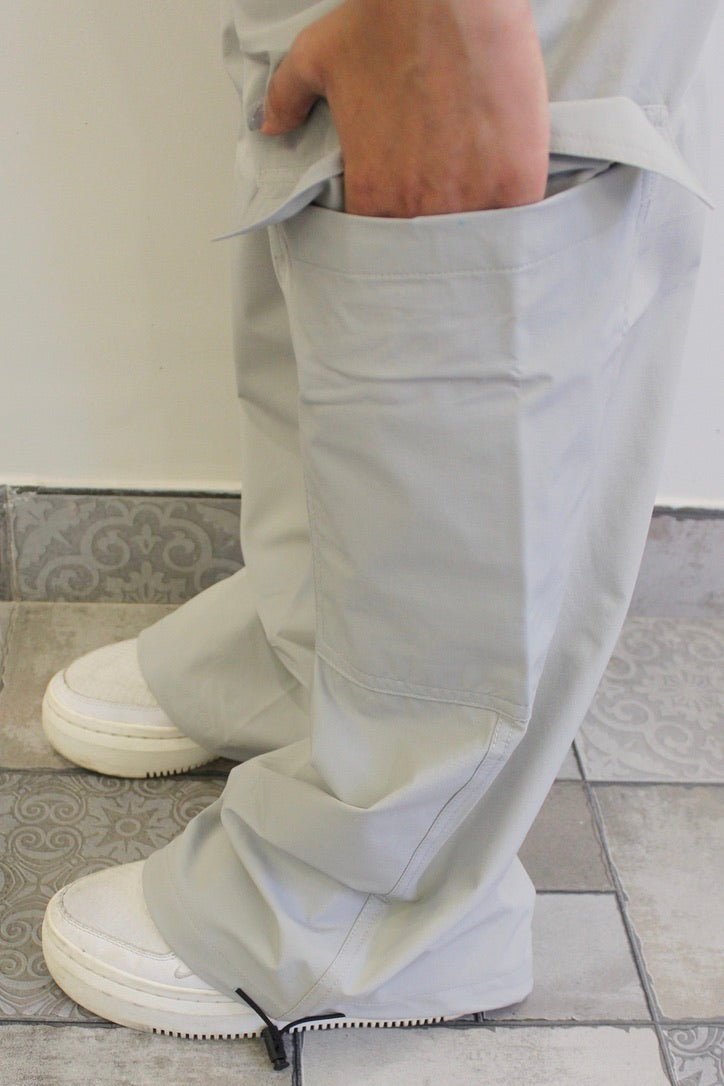 Light Grey Melange Parachute Cargo Co-ord