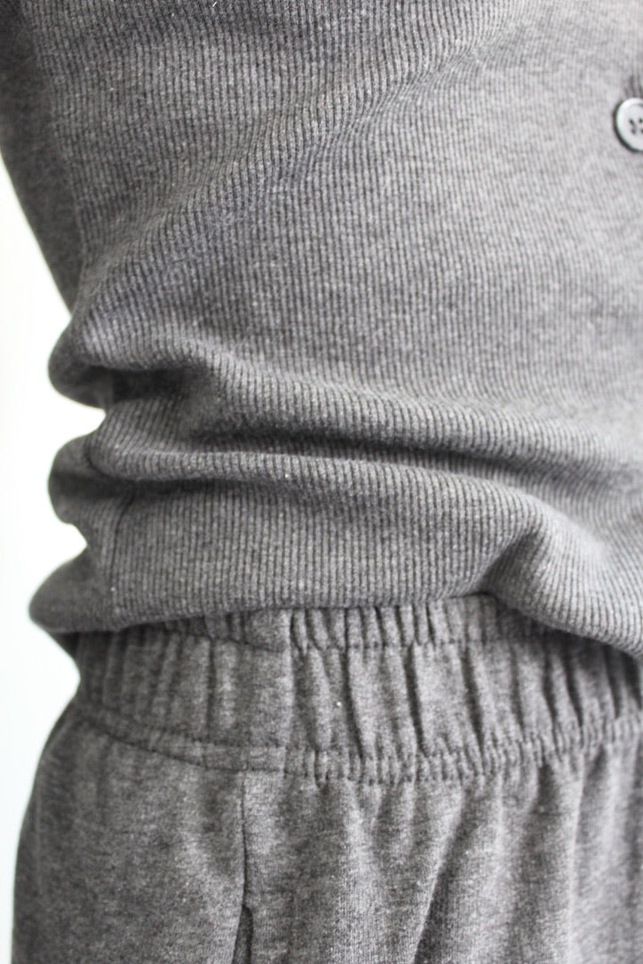 Cotton Fleece Grey Melange Set