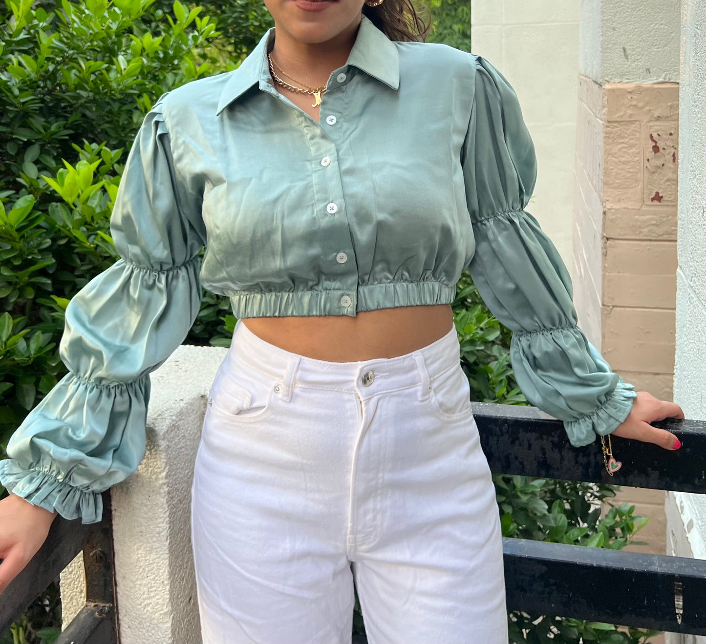 Paris Satin Ruffle Shirt