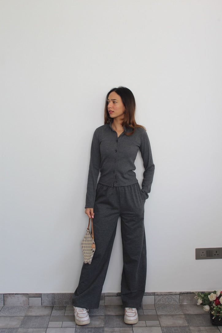 Cotton Fleece Grey Melange Set