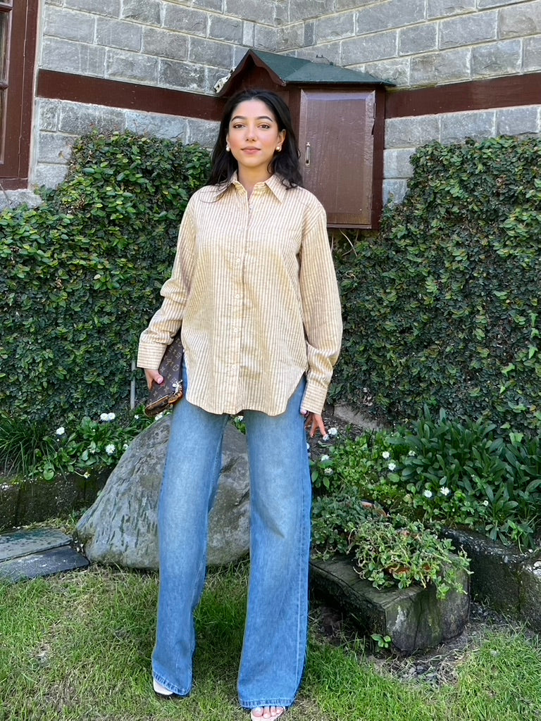Unisex Stripes Linen Shirt