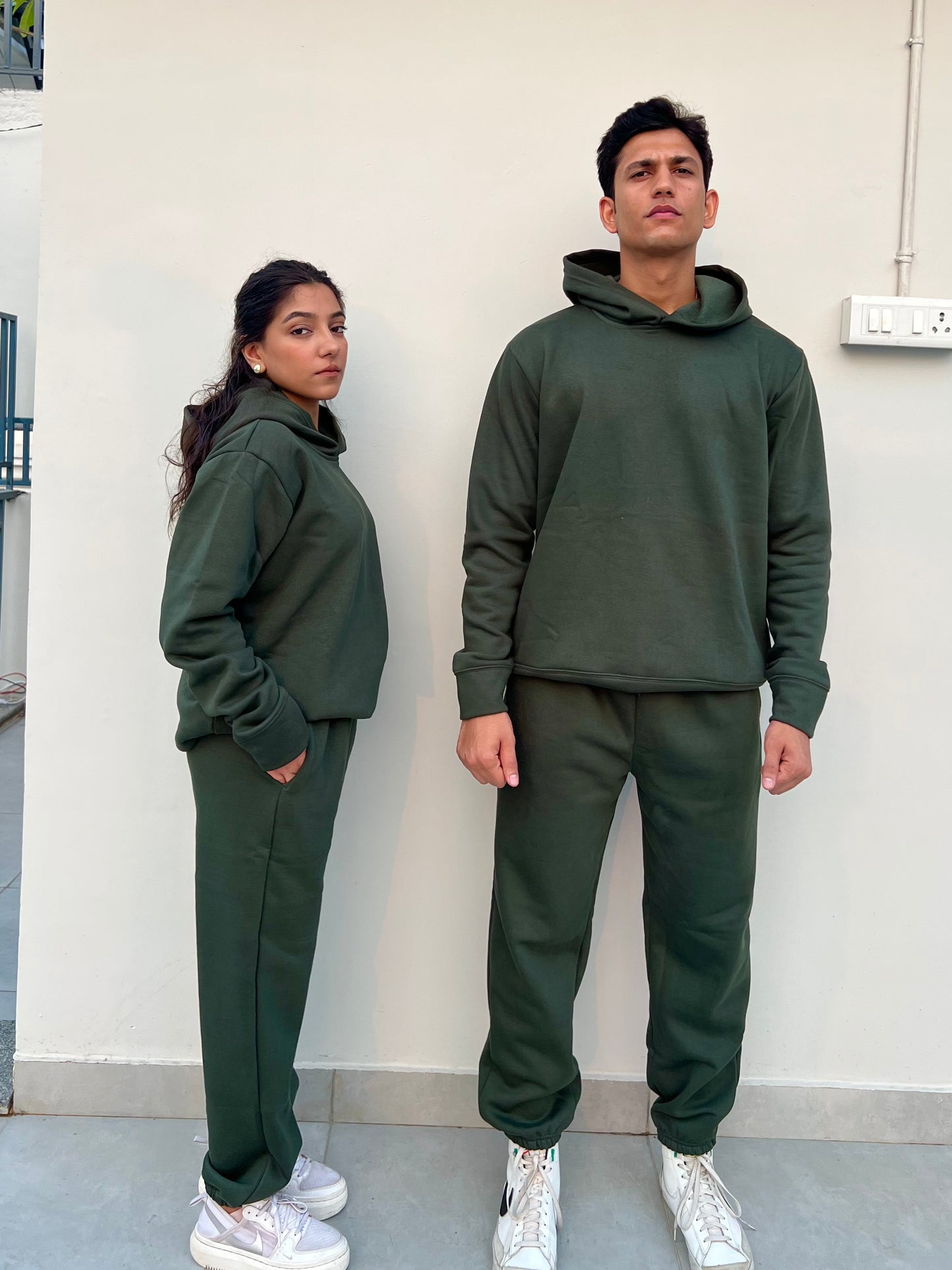 Cotton Fleece Unisex Hoodie Set