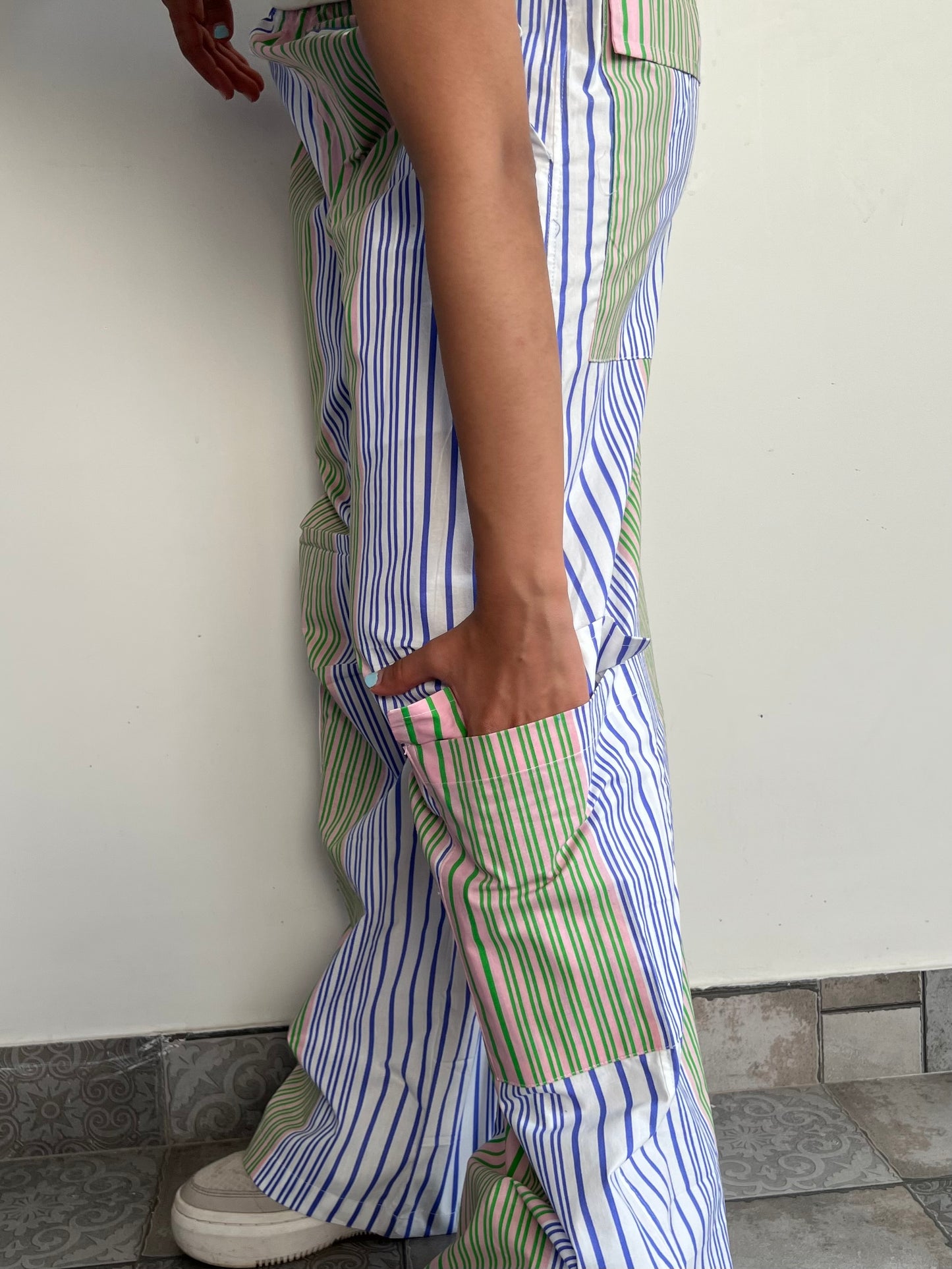 Cotton Poplin Striped Pants Only