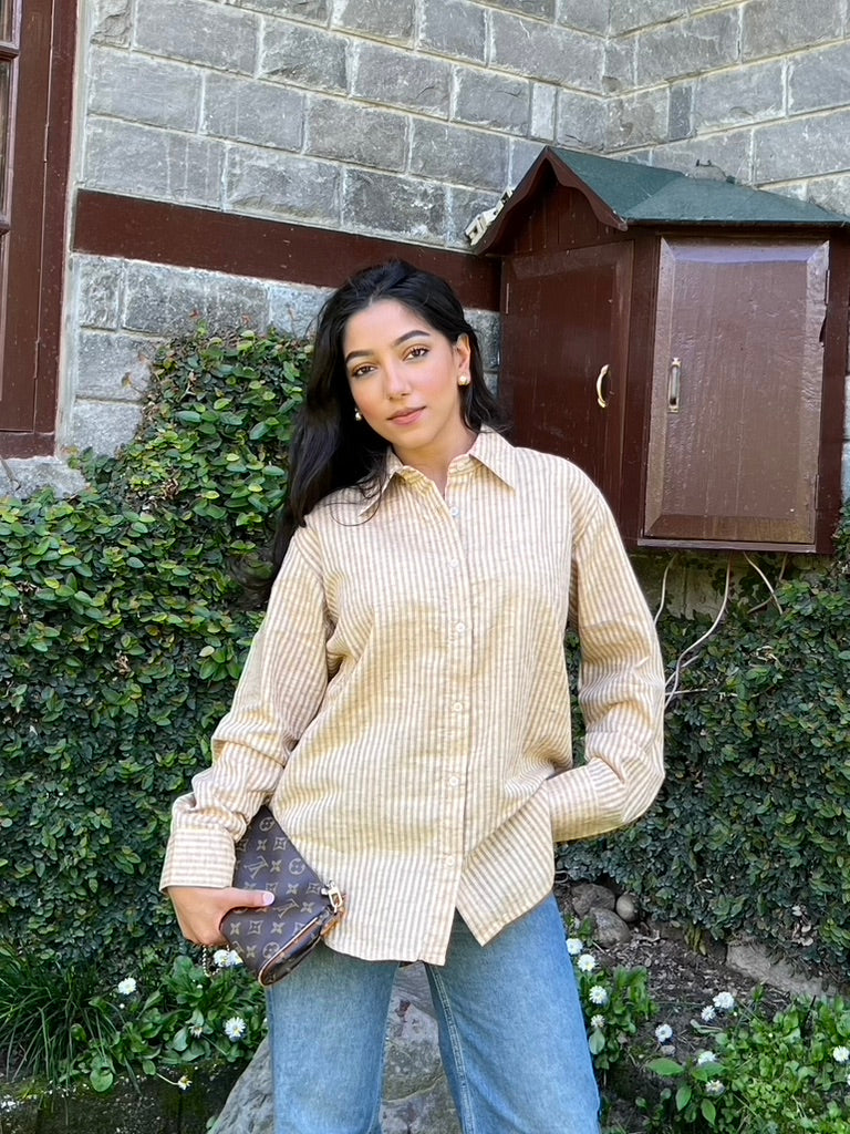 Unisex Stripes Linen Shirt