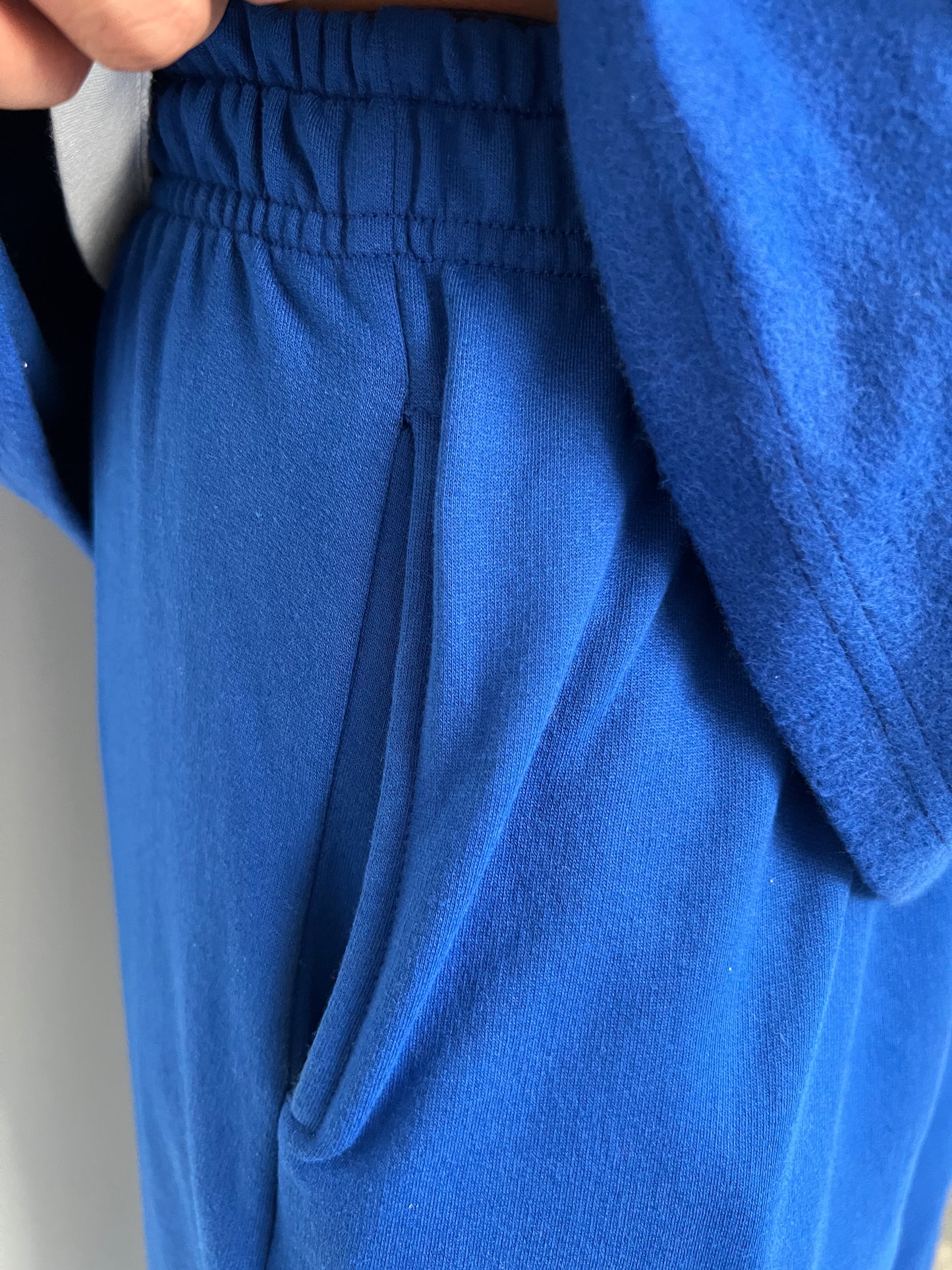 Cotton Fleece Electric Blue Unisex Co-ord