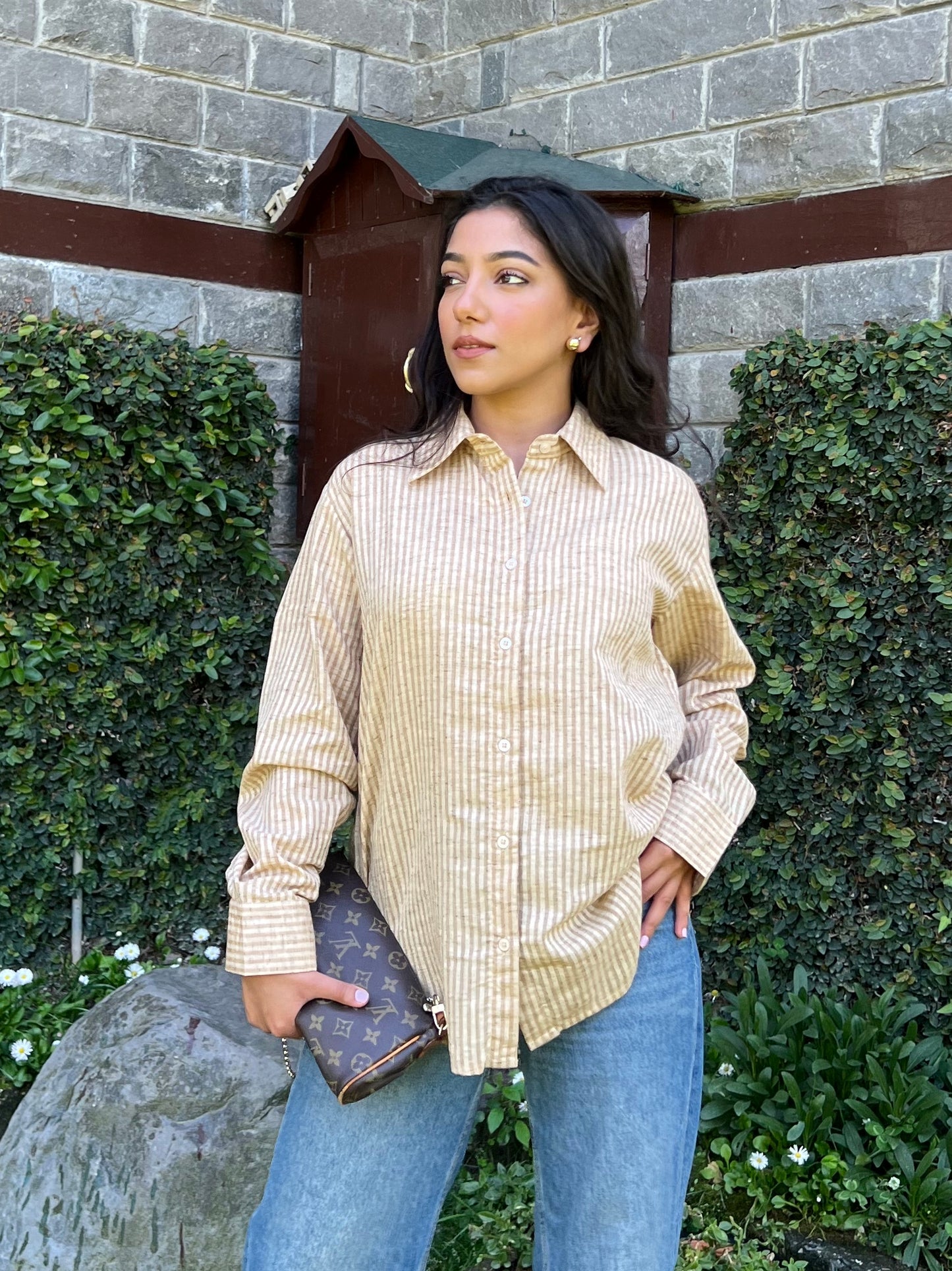 Unisex Stripes Linen Shirt