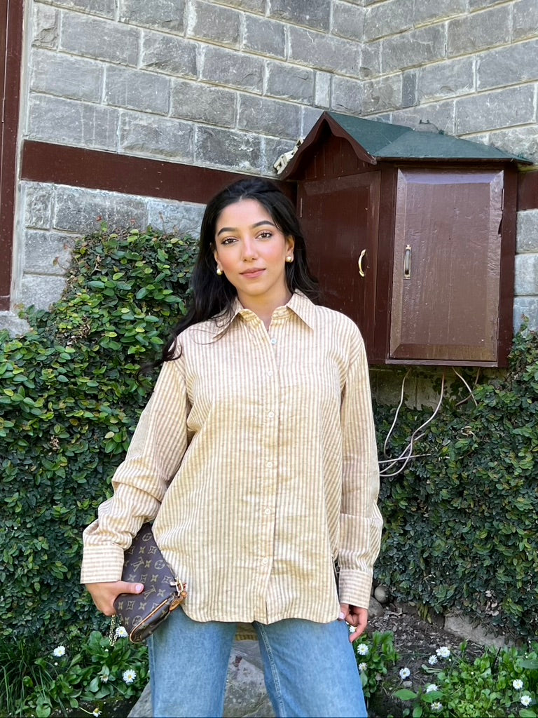 Unisex Stripes Linen Shirt
