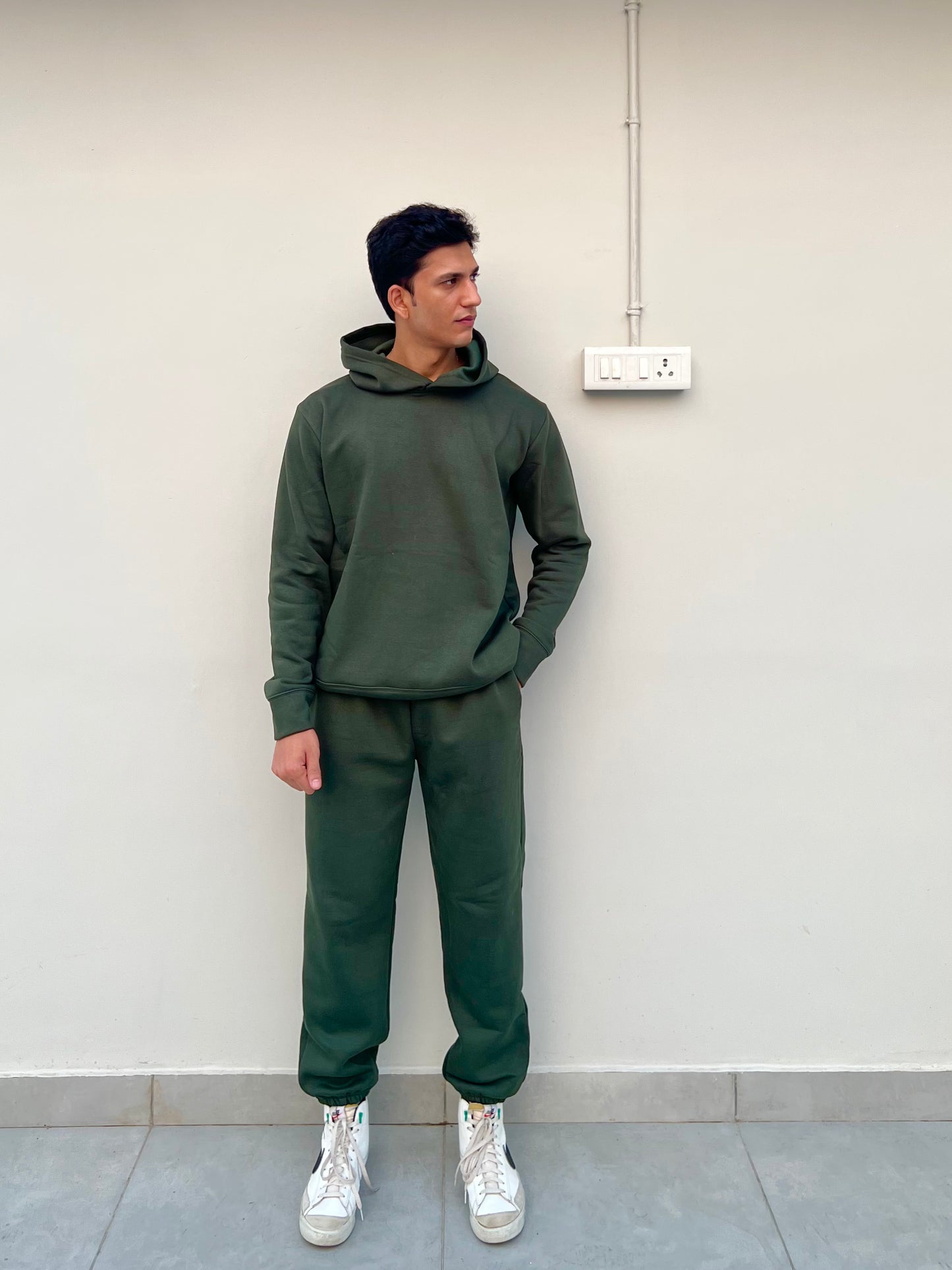Cotton Fleece Unisex Hoodie Set