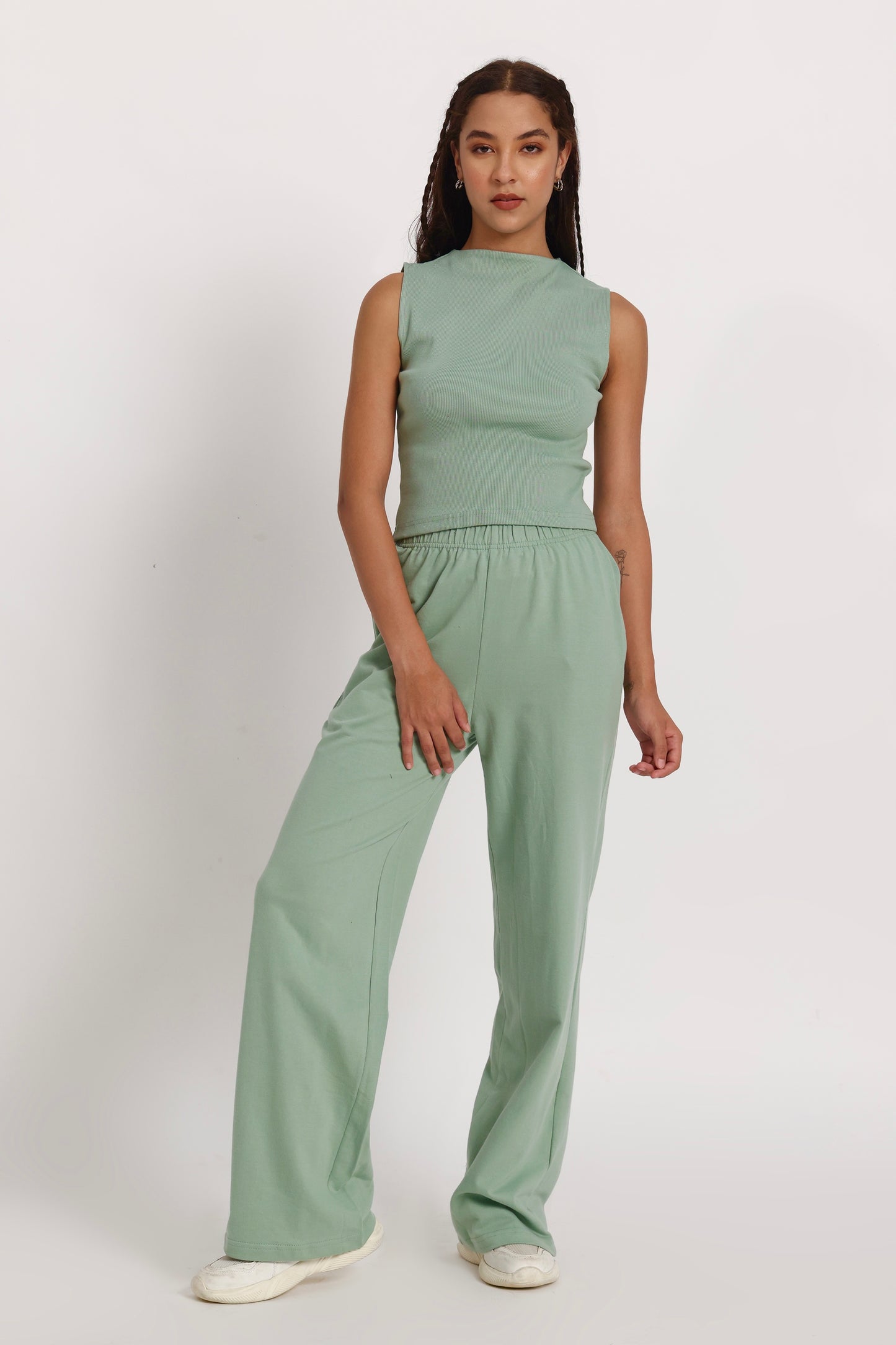 Mint Green Sleeve-Less Terry Set